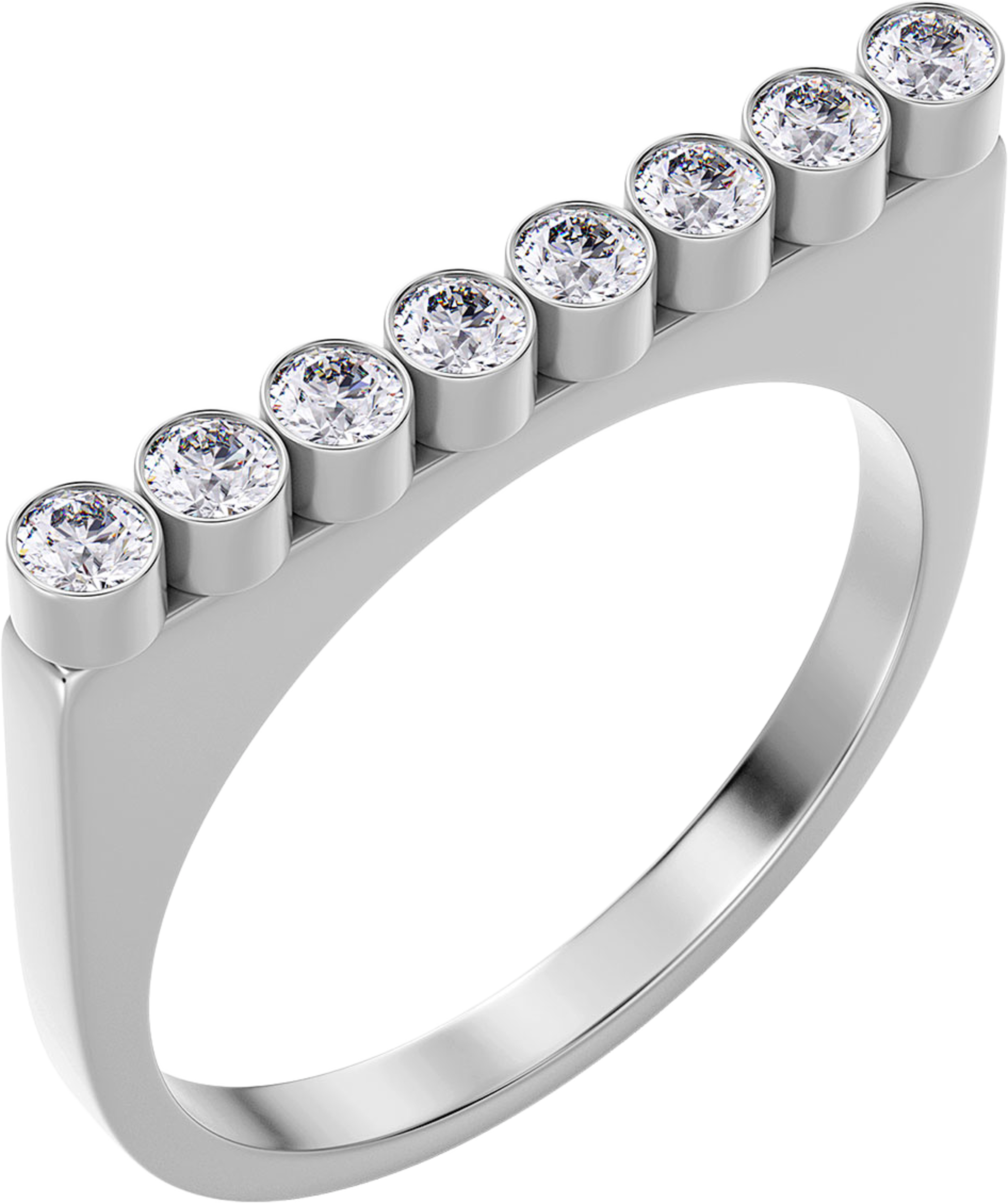 Twiggy Ring CZ Steel