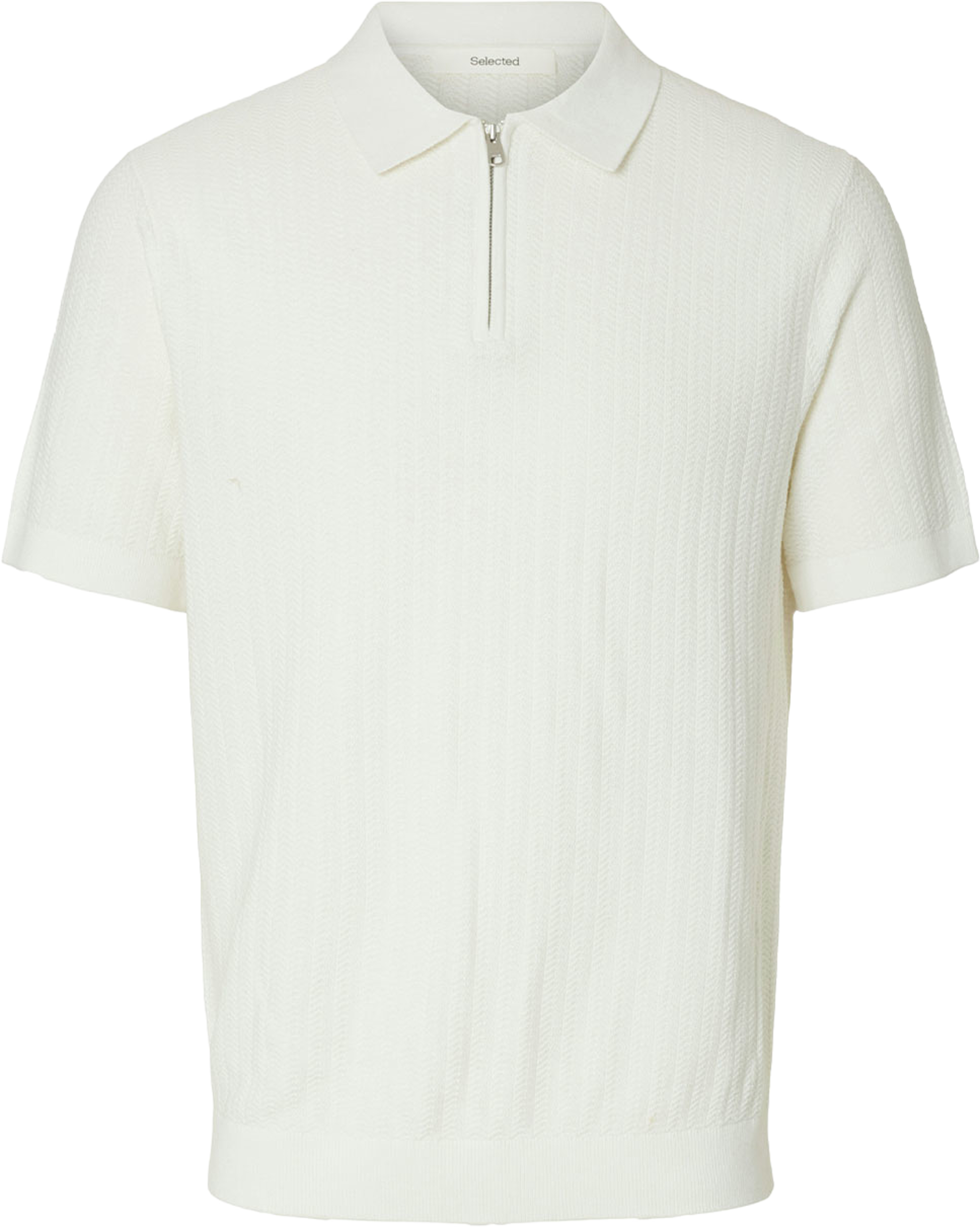 Half Zip Sweather, från Selected Homme, i färgen Egret. Klicka för att öppna bilden i stort format