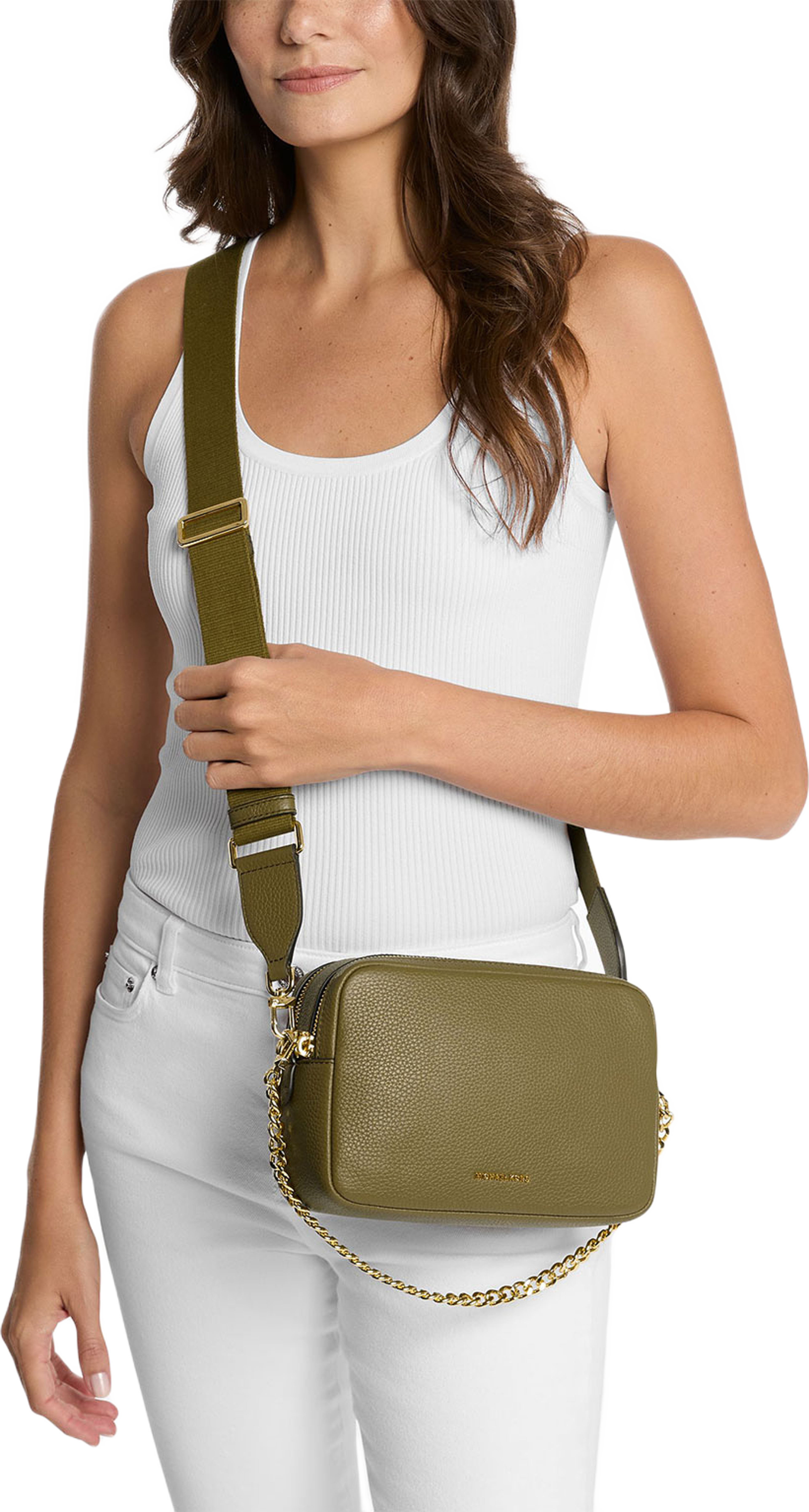 Bryant Medium Pebbled Leather Camera Crossbody Bag
