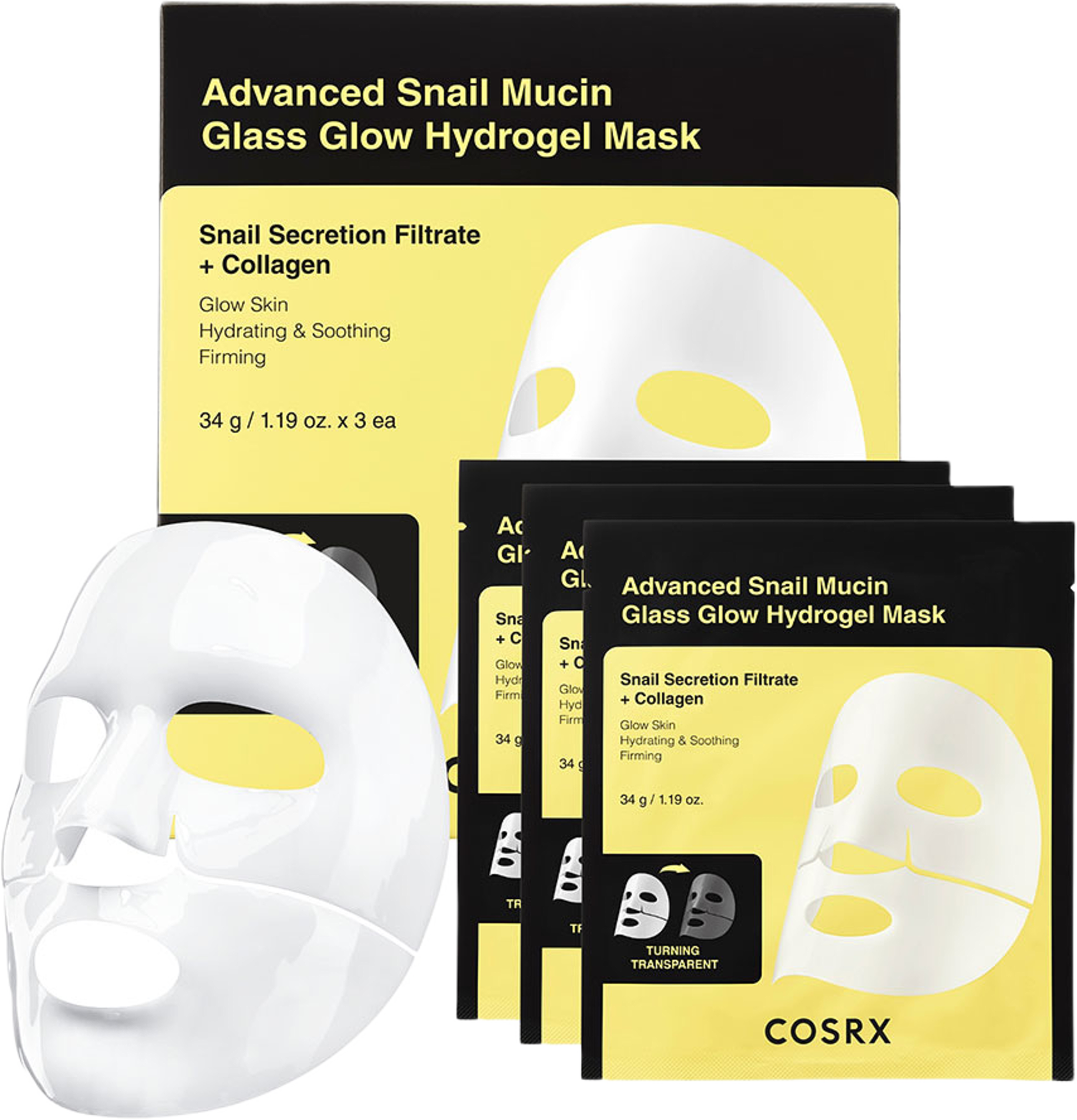 Advanced Snail Mucin Glass Glow Hydrogel Mask