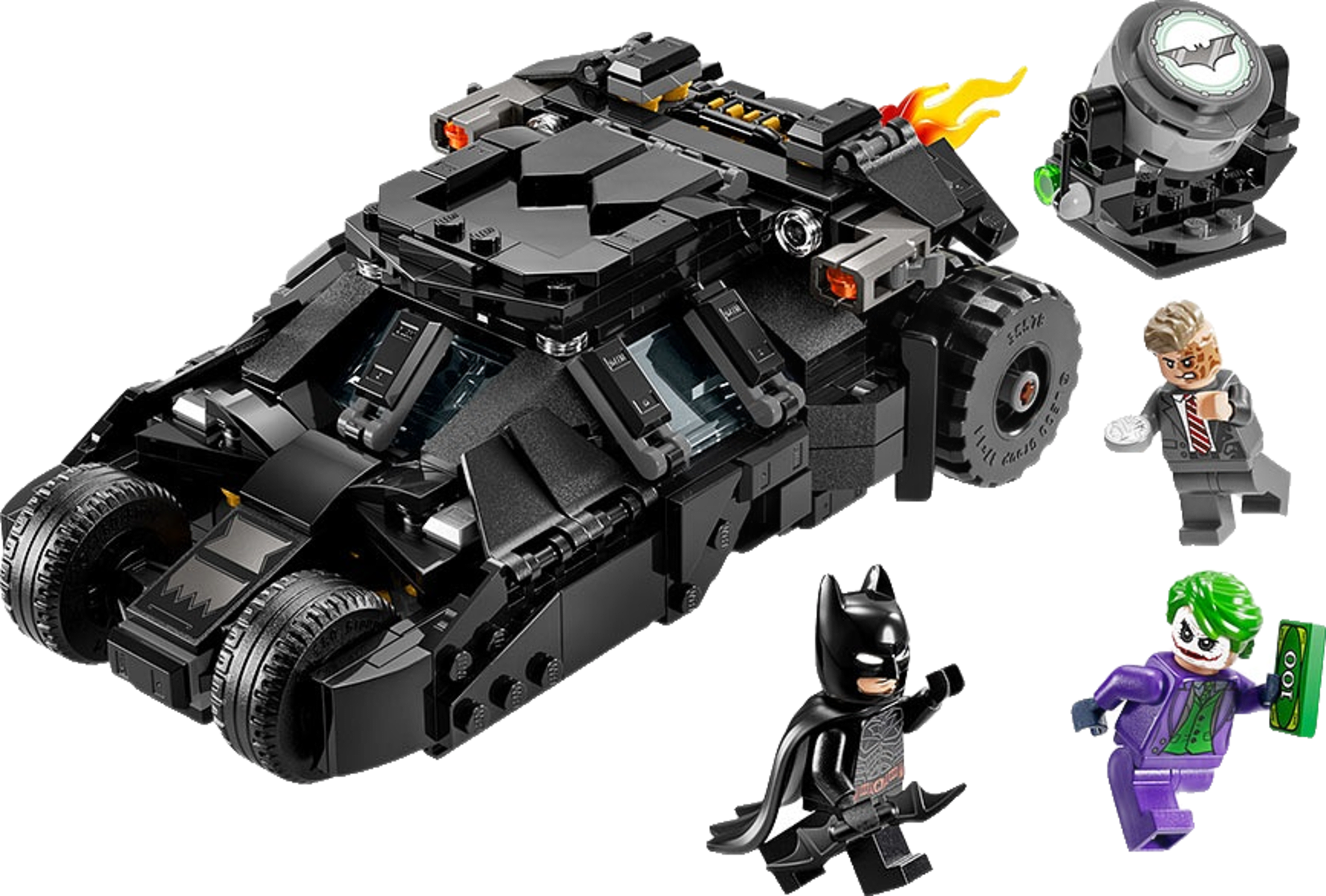 DC Batman: Batmans Tumbler mot Two-Face & Jokern 76303, från LEGO.