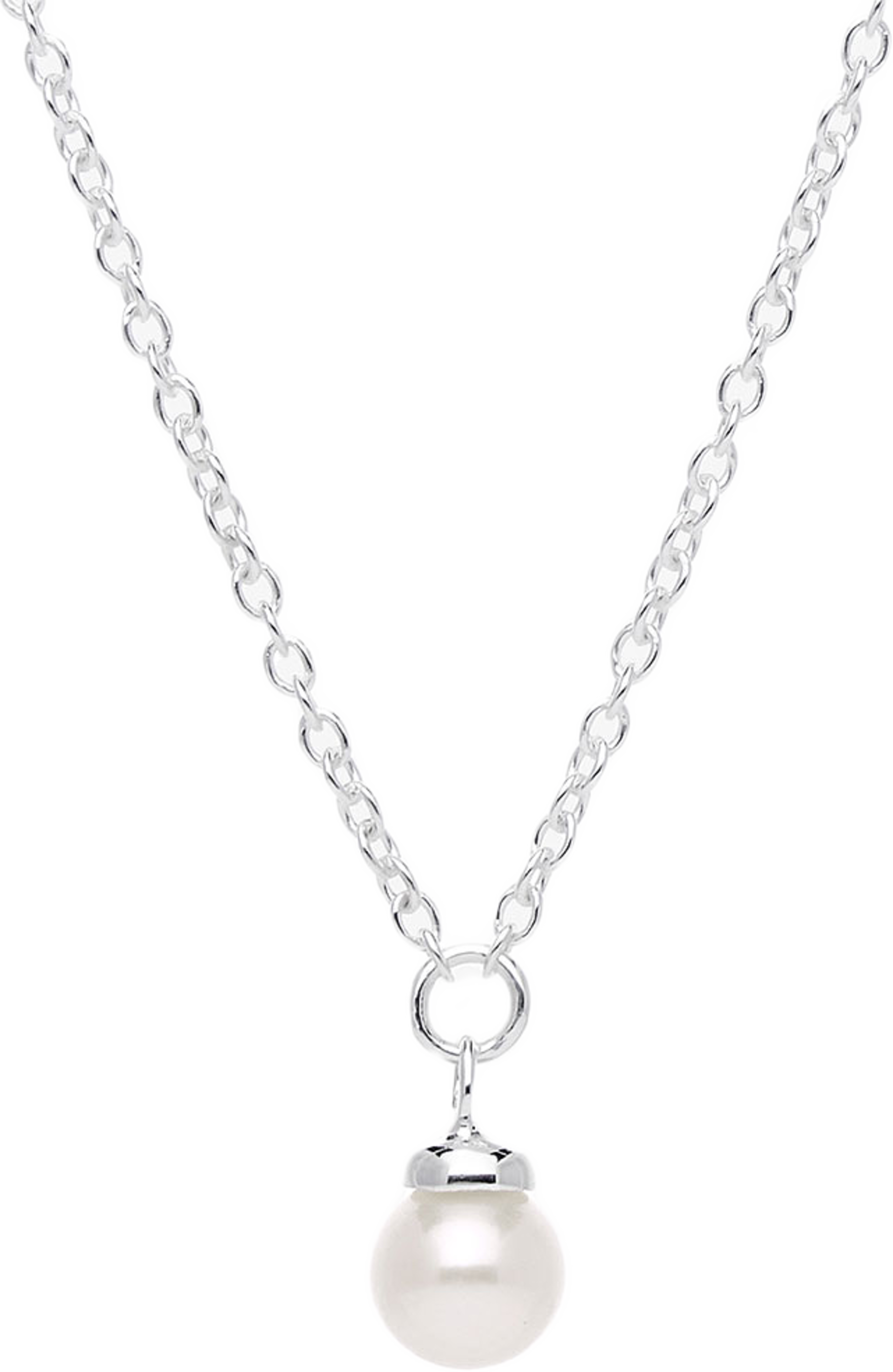 Petite Pearl single necklace silver