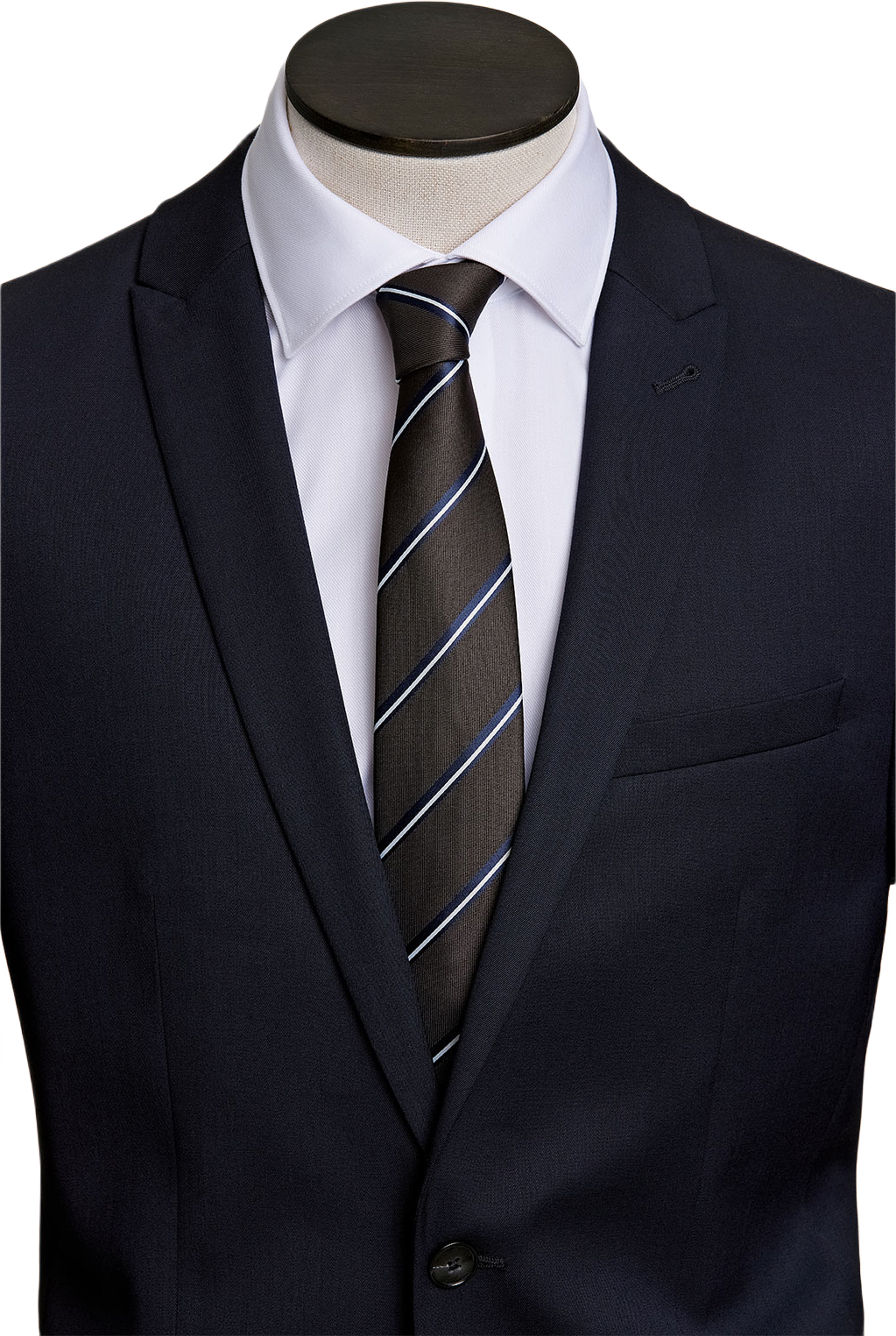 Polyester tie with stripe 7 cm