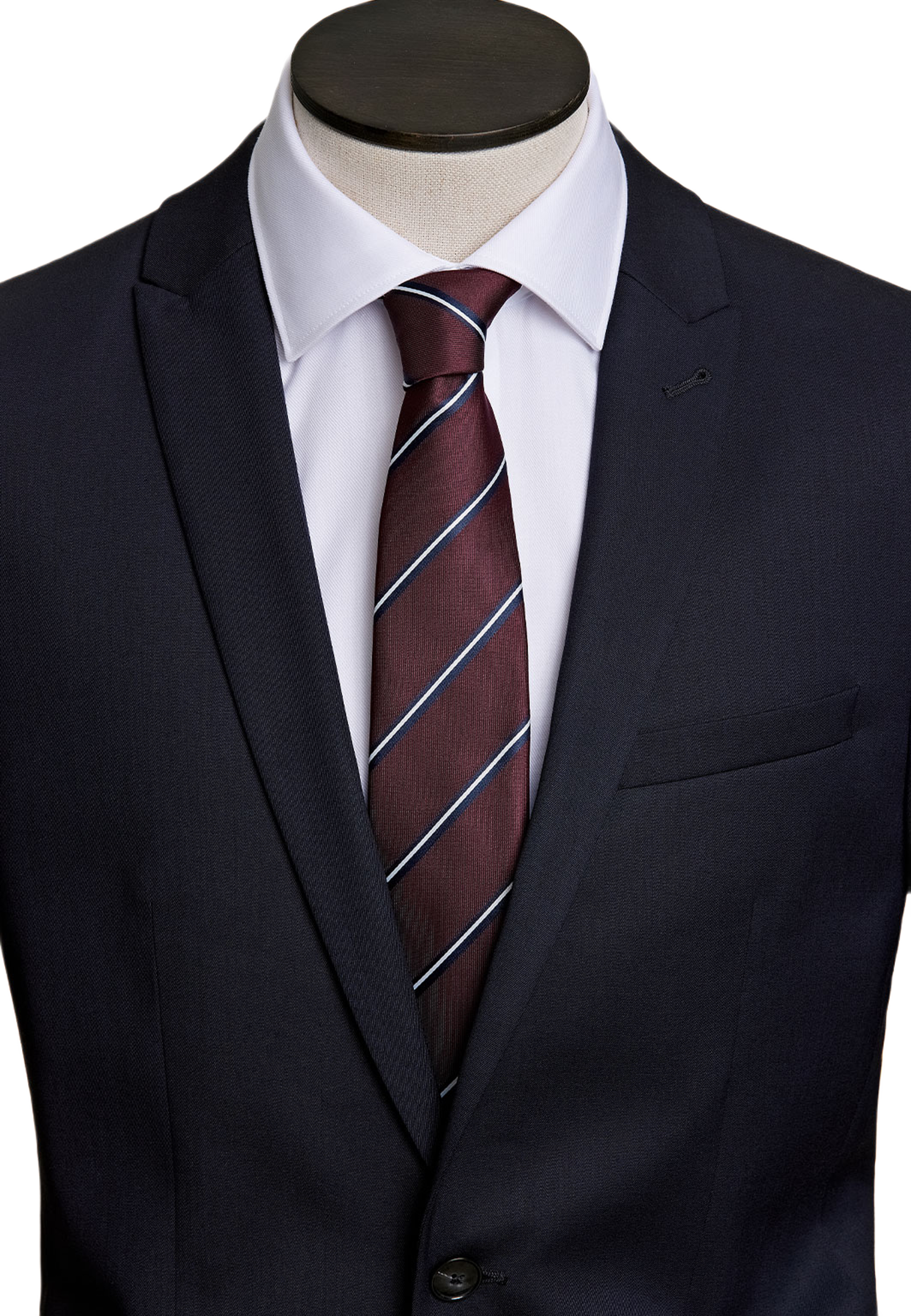 Polyester tie with stripe 7 cm