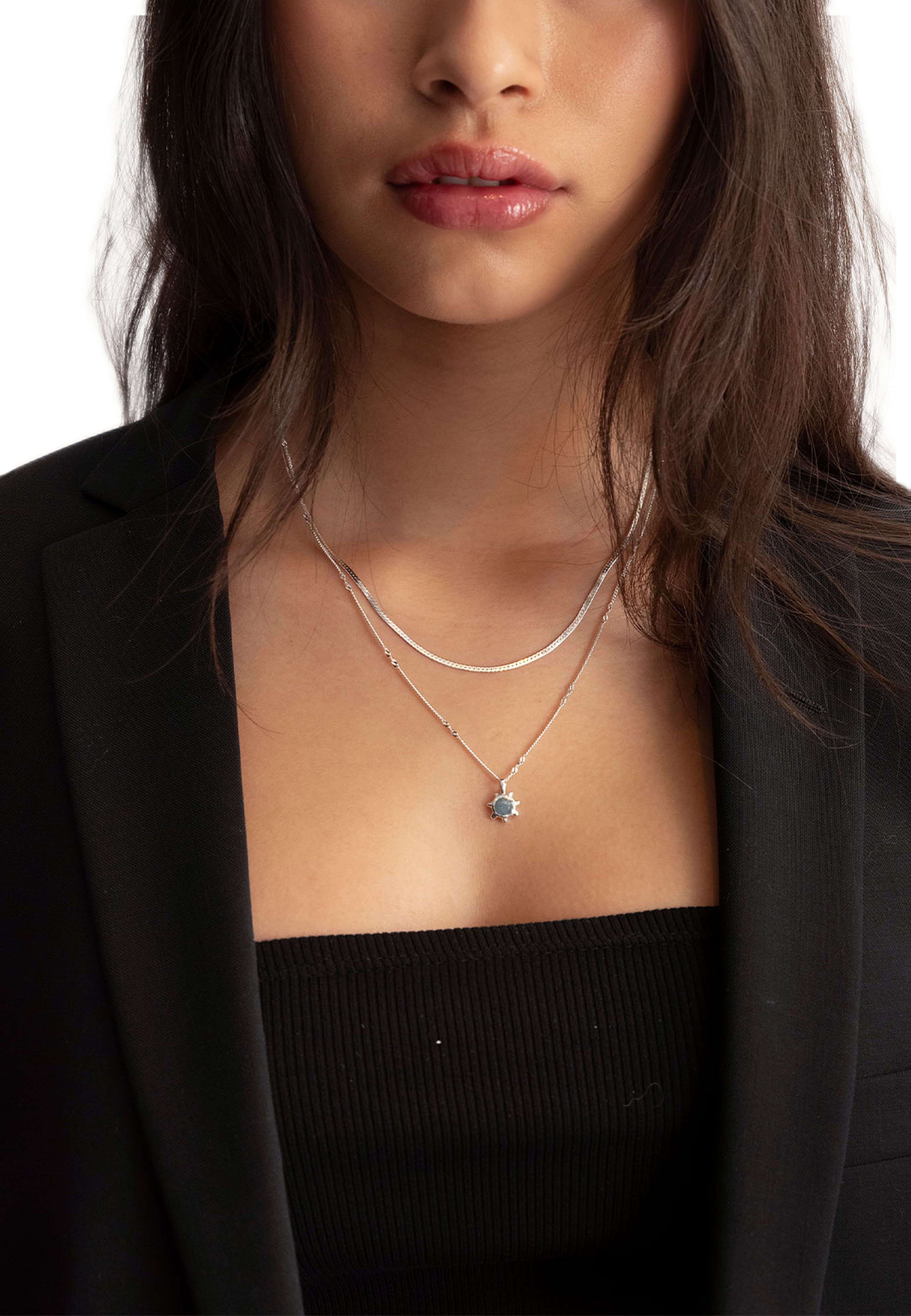 Florentina Necklace Silver Aquamarine