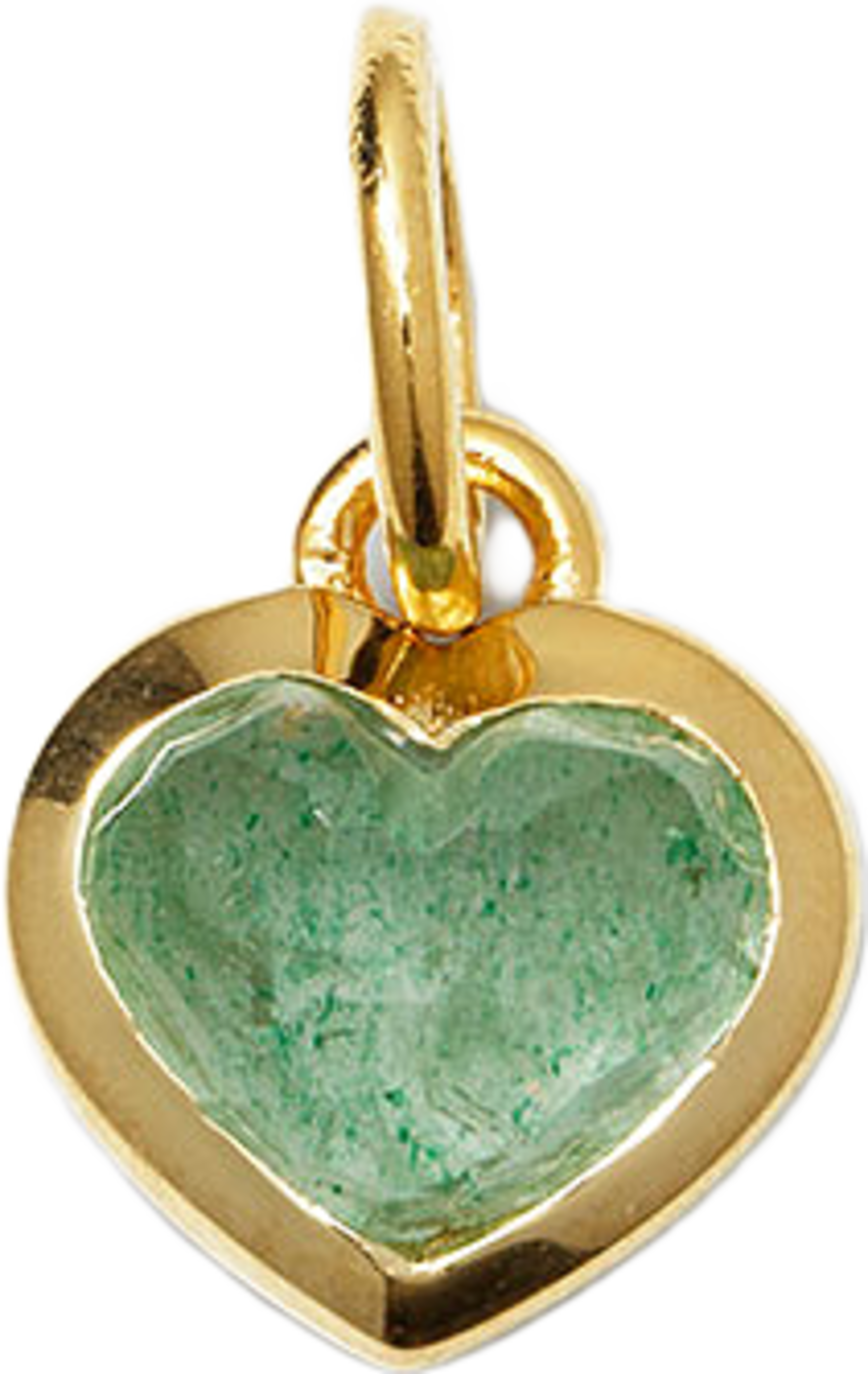Beloved Heart Pendant Gold Green Aventurin