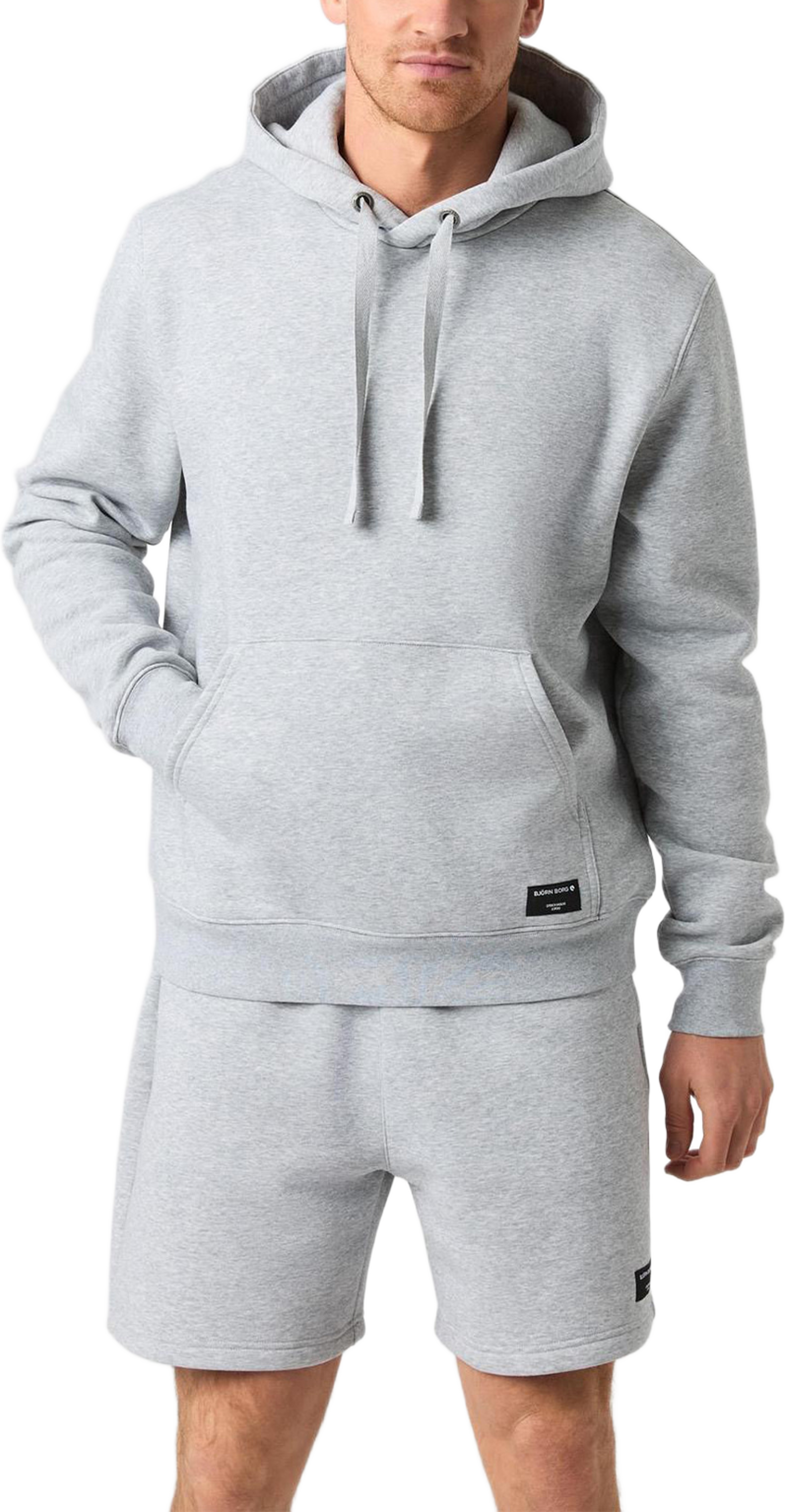 Centre Hoodie, från Björn Borg, i färgen Light Grey Melange. Klicka för att öppna bilden i stort format