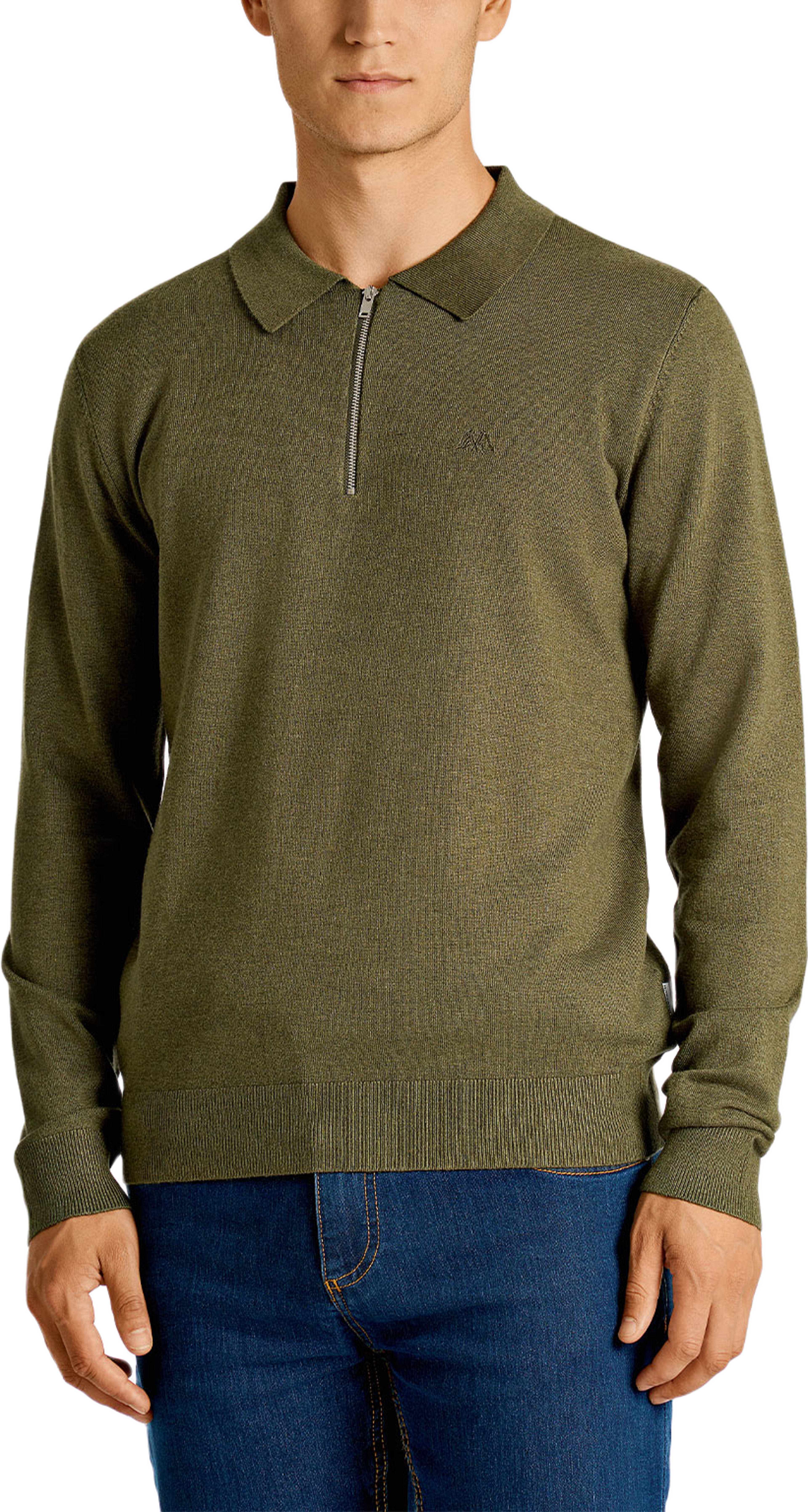Ecovero L/S zip polo