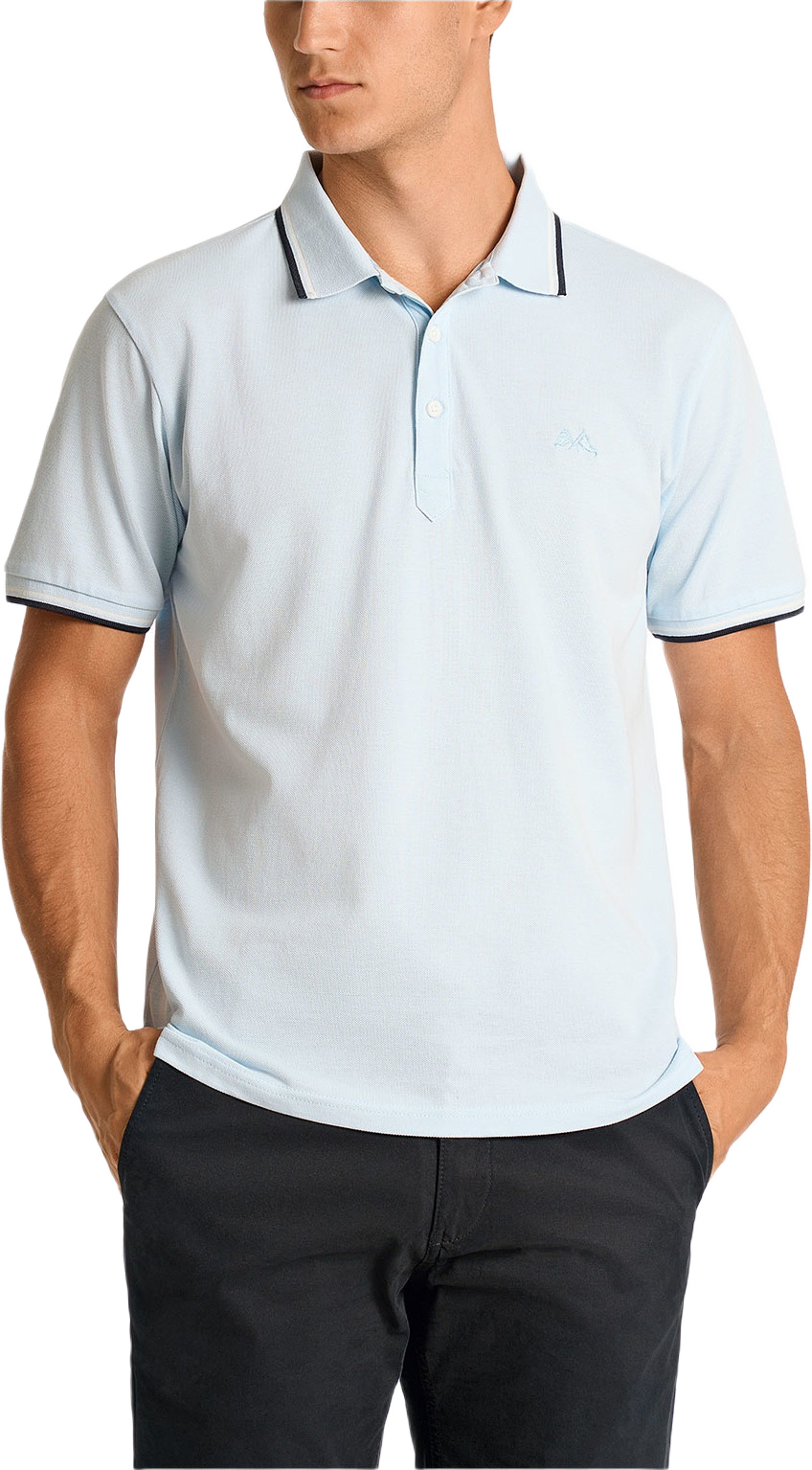 Polo shirt w. zip neck