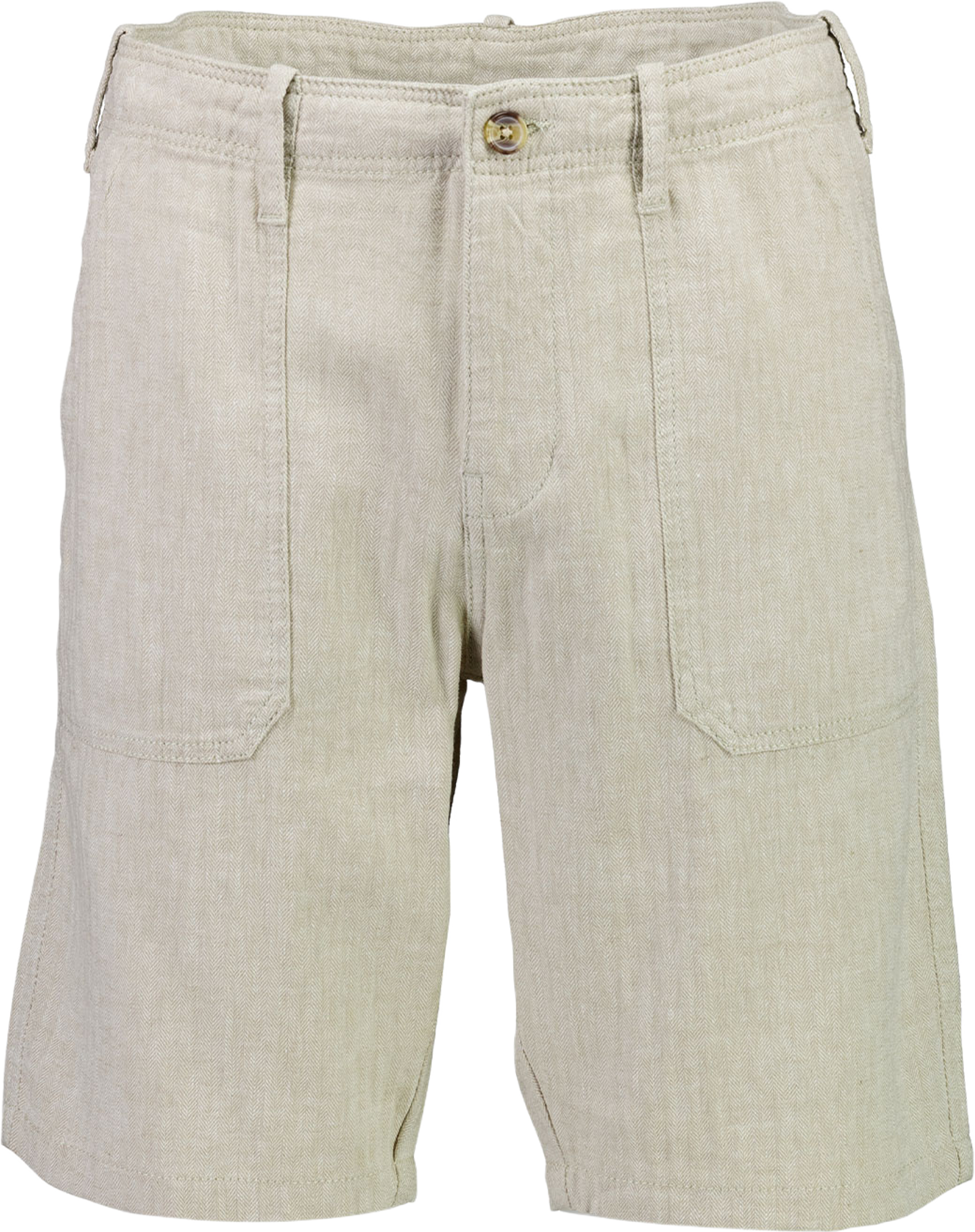 Linen blend herringbone shorts