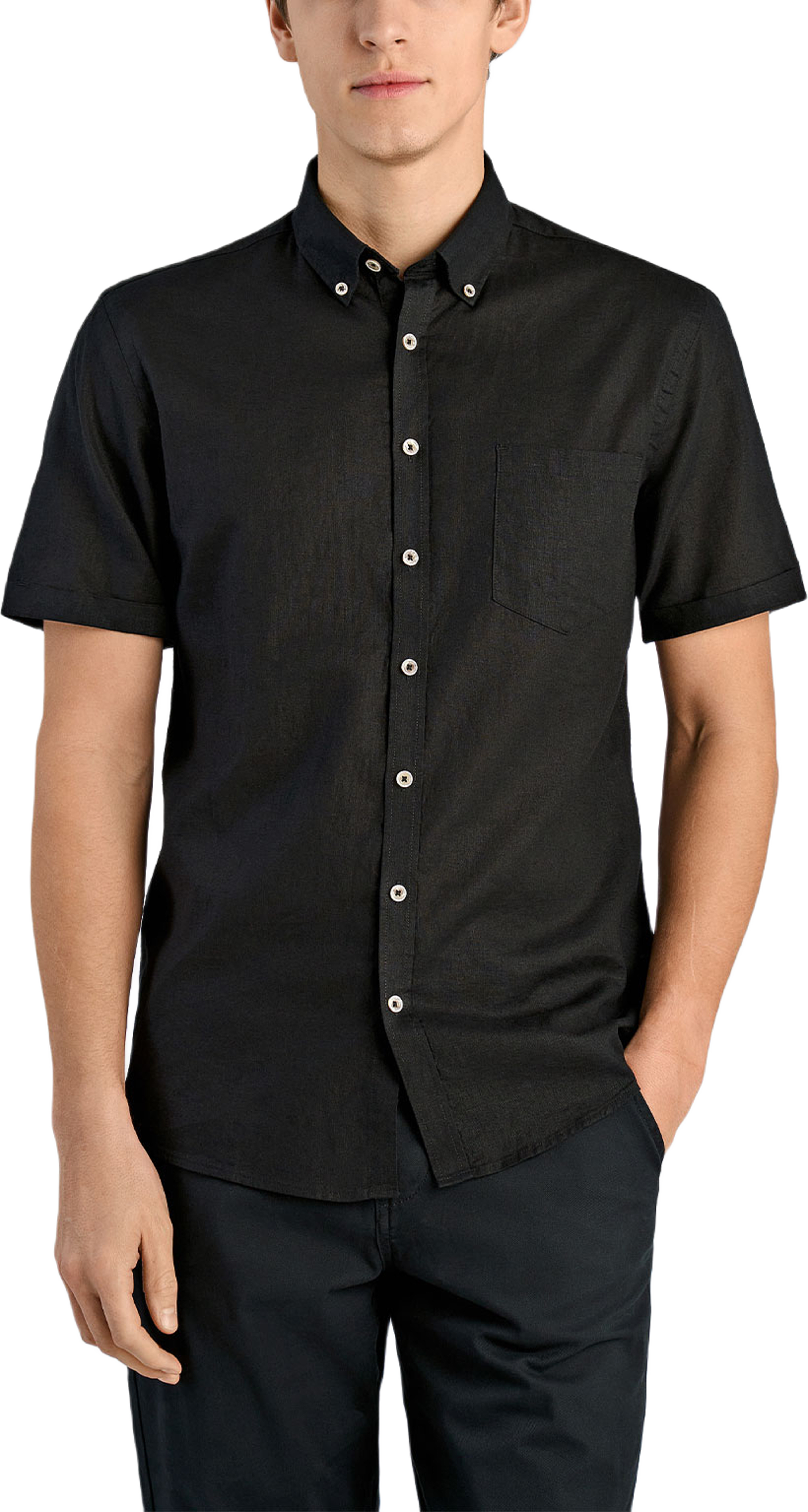 Cotton/linen shirt S/S
