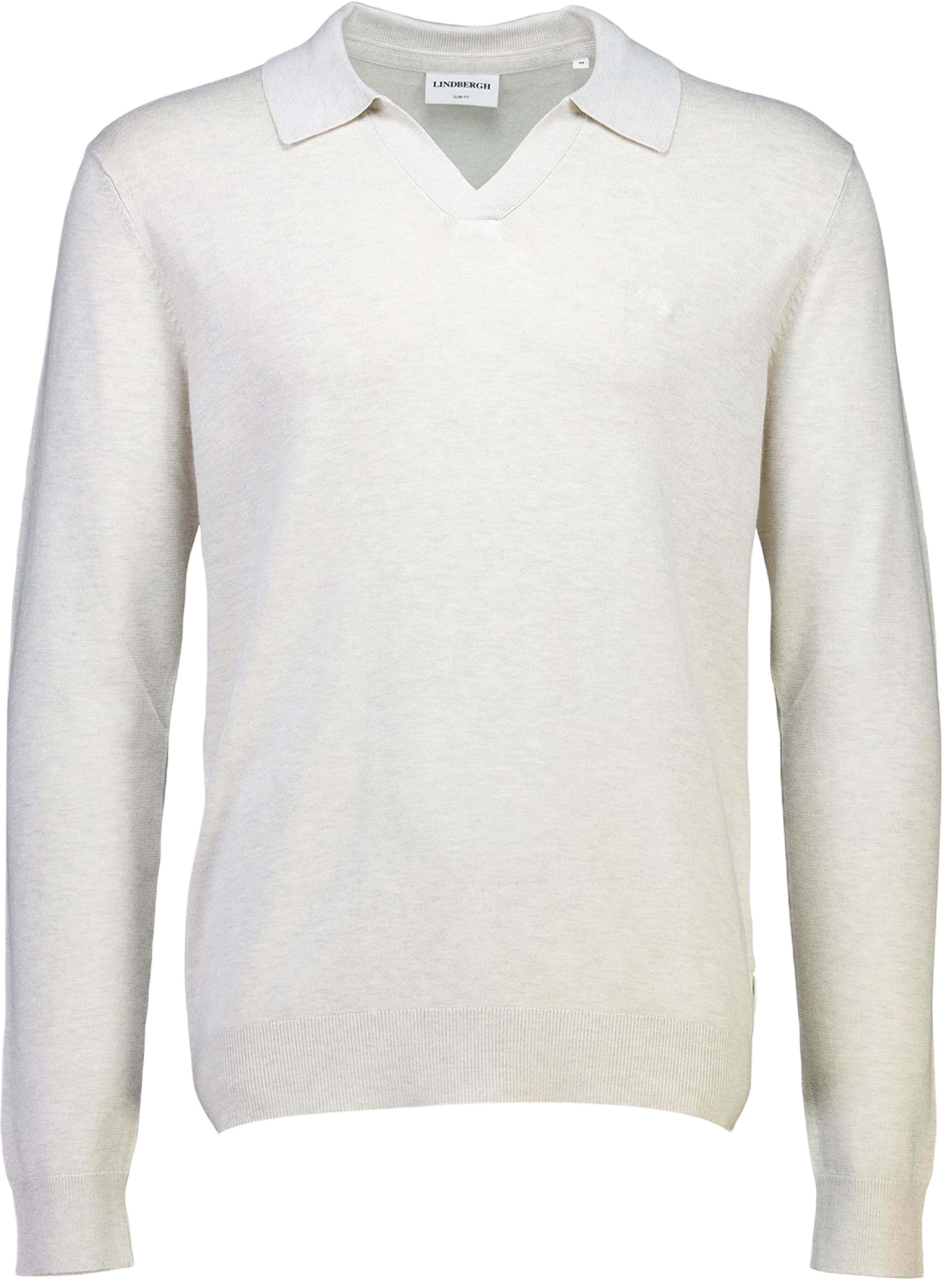 Lindbergh Ecovero L/S v-neck polo Knit, från Lindbergh, i färgen Off White. Klicka för att öppna bilden i stort format