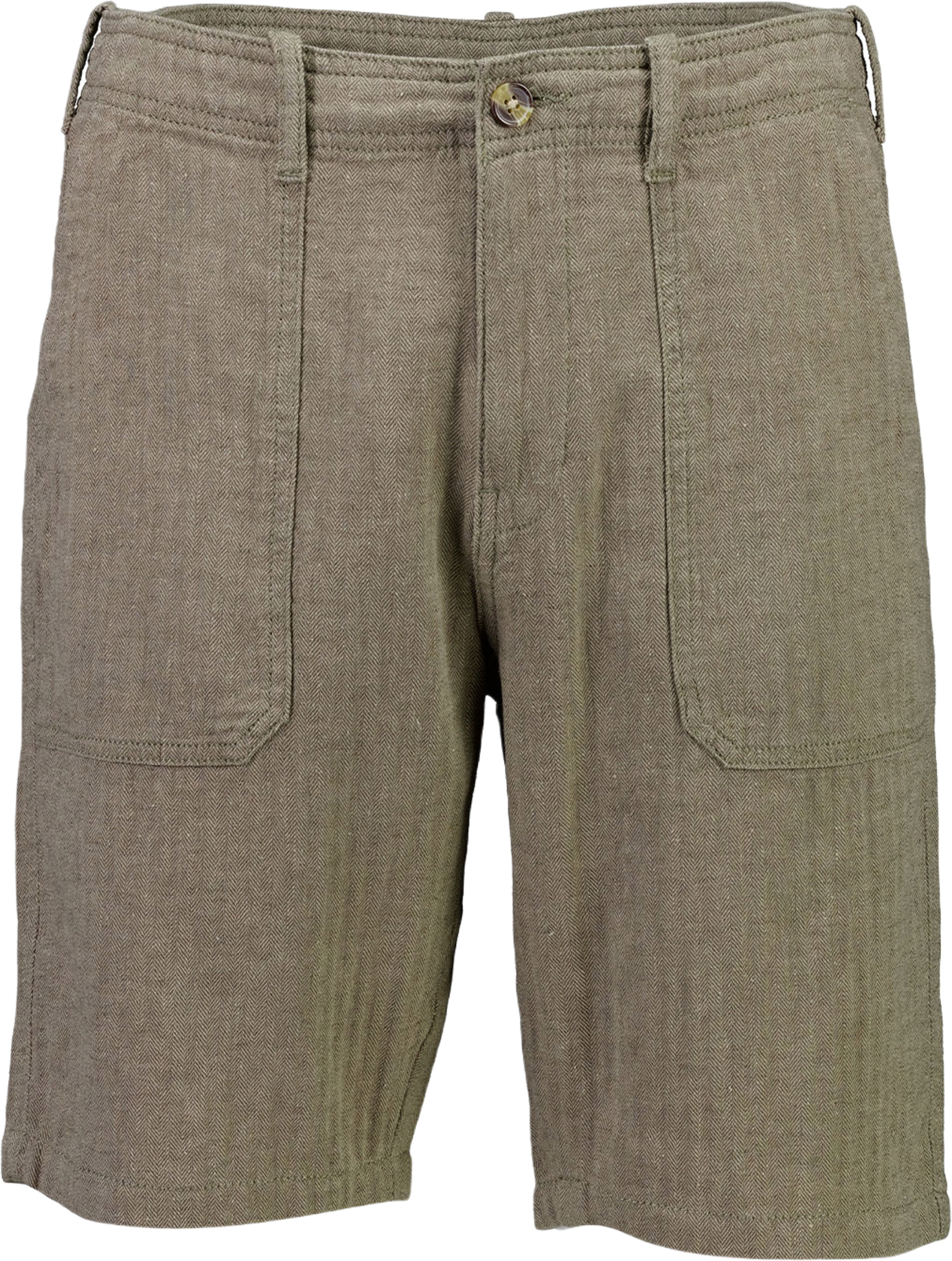 Linen blend herringbone shorts