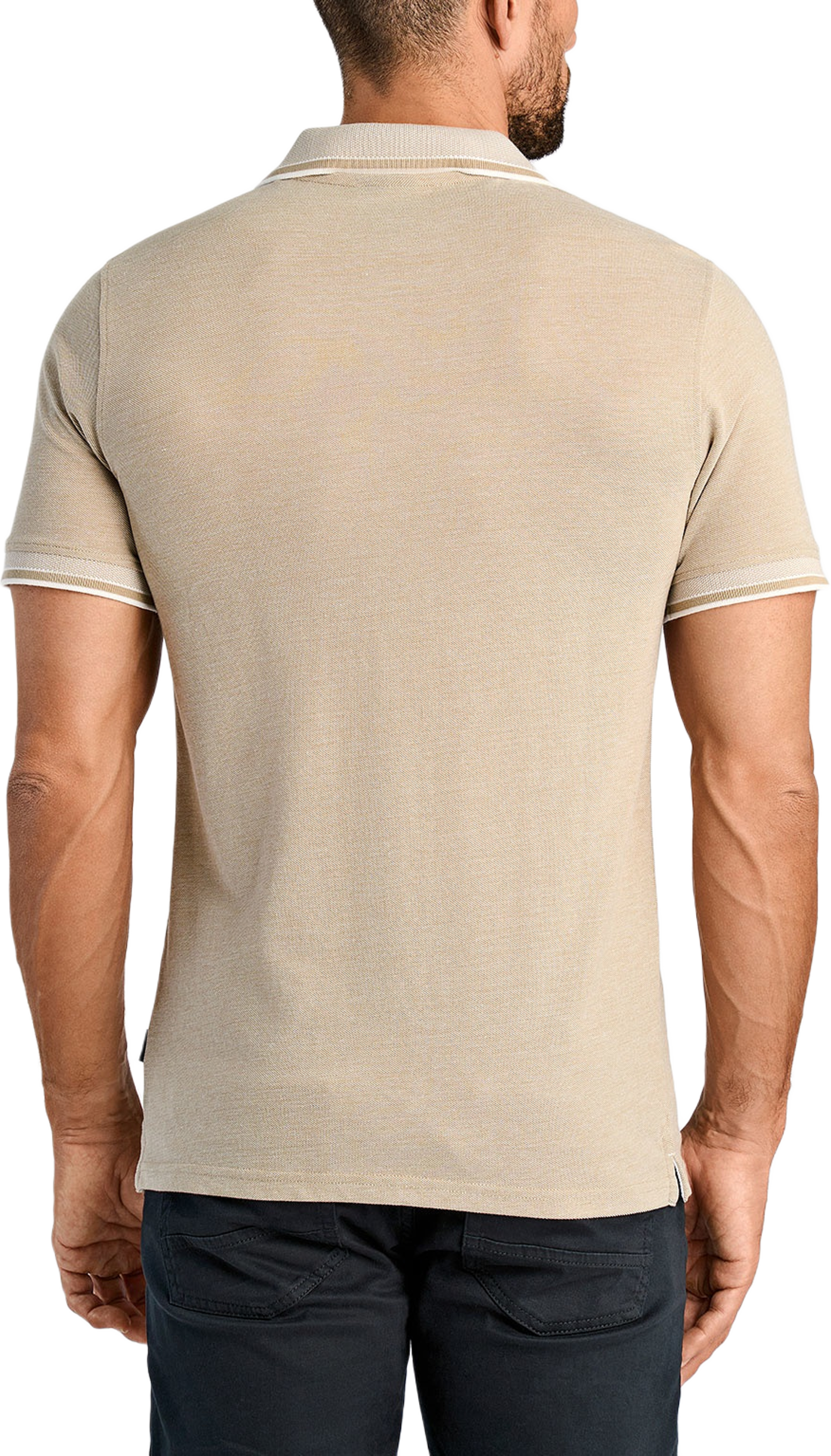 Orangic cotton polo piqué S/S- relaxed fit- regular collar, från Lindbergh, i färgen Sand. Klicka för att öppna bilden i stort format