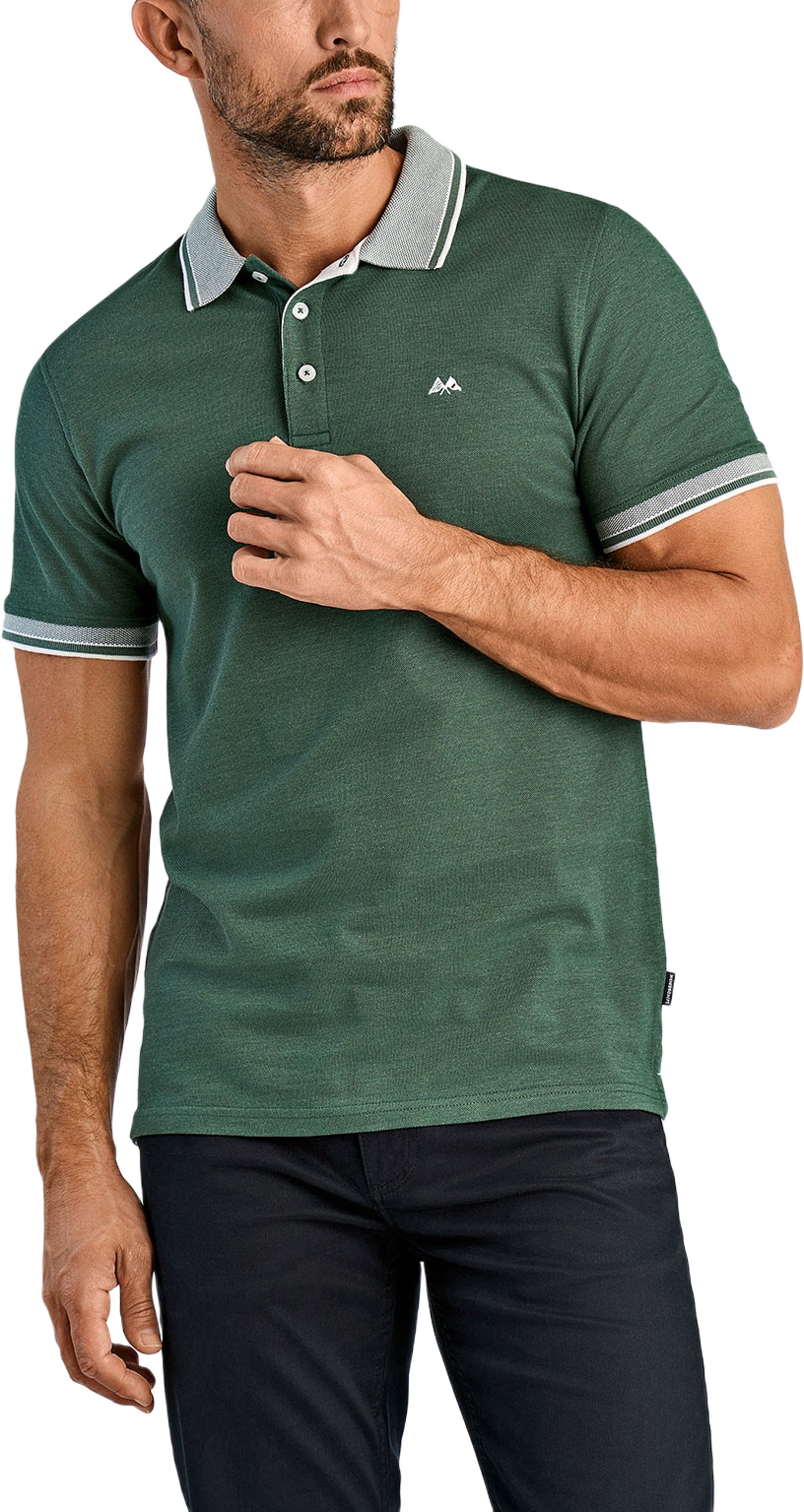 Orangic cotton polo piqué S/S- relaxed fit- regular collar, från Lindbergh, i färgen Green. Klicka för att öppna bilden i stort format