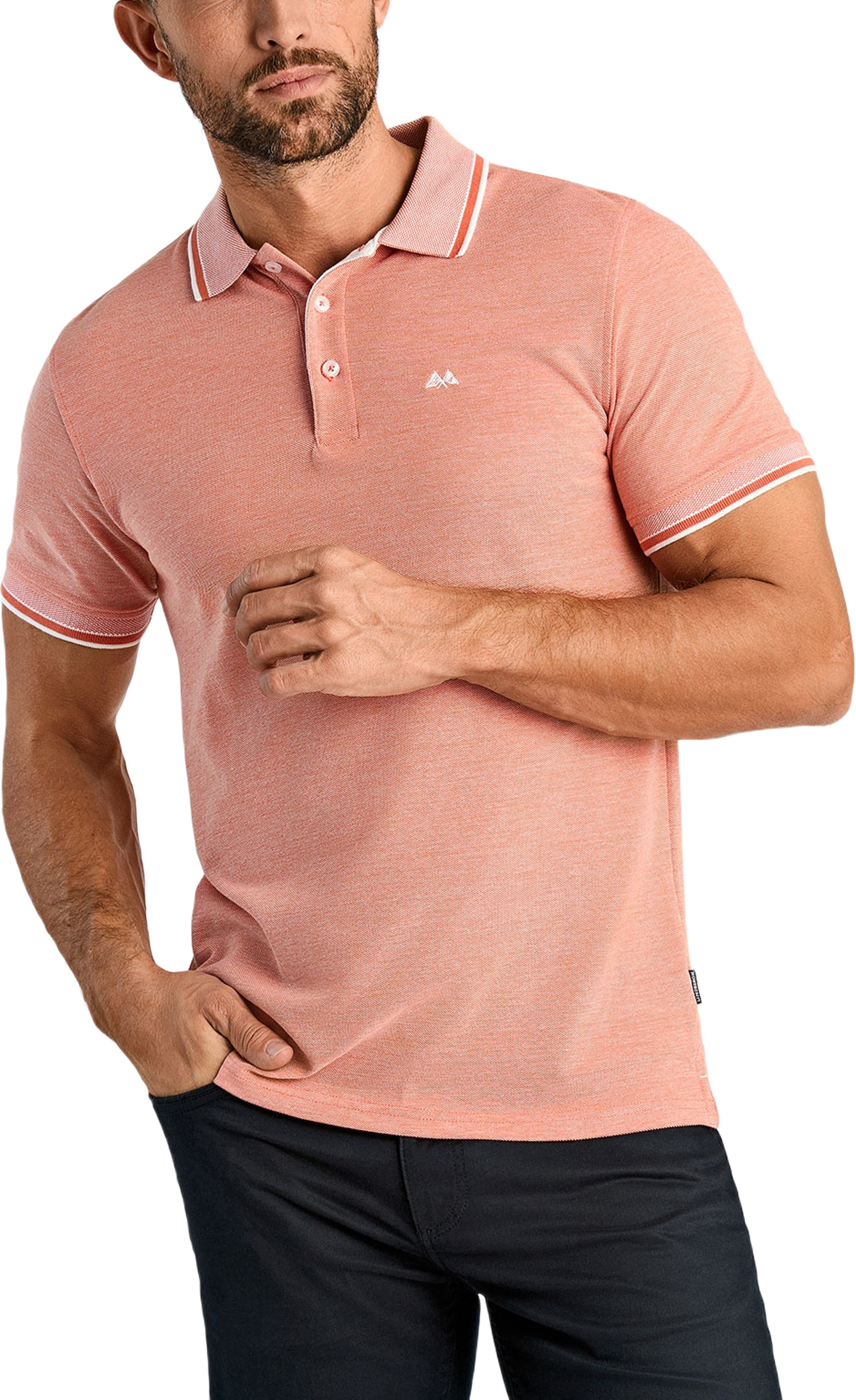 Orangic cotton polo piqué S/S- relaxed fit- regular collar, från Lindbergh, i färgen Orange. Klicka för att öppna bilden i stort format