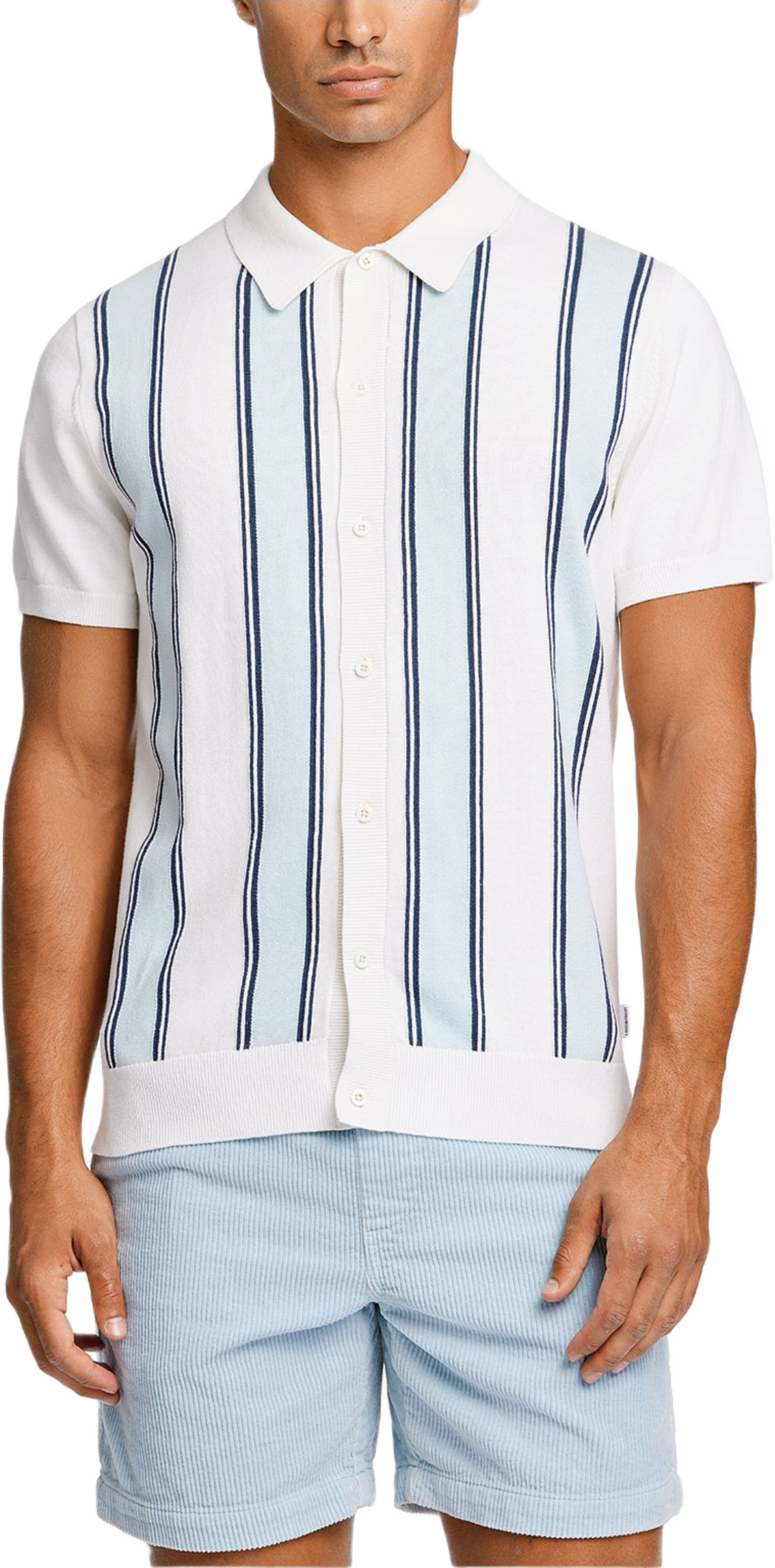 Knitted polo cardigan, från Lindbergh, i färgen Off White. Klicka för att öppna bilden i stort format