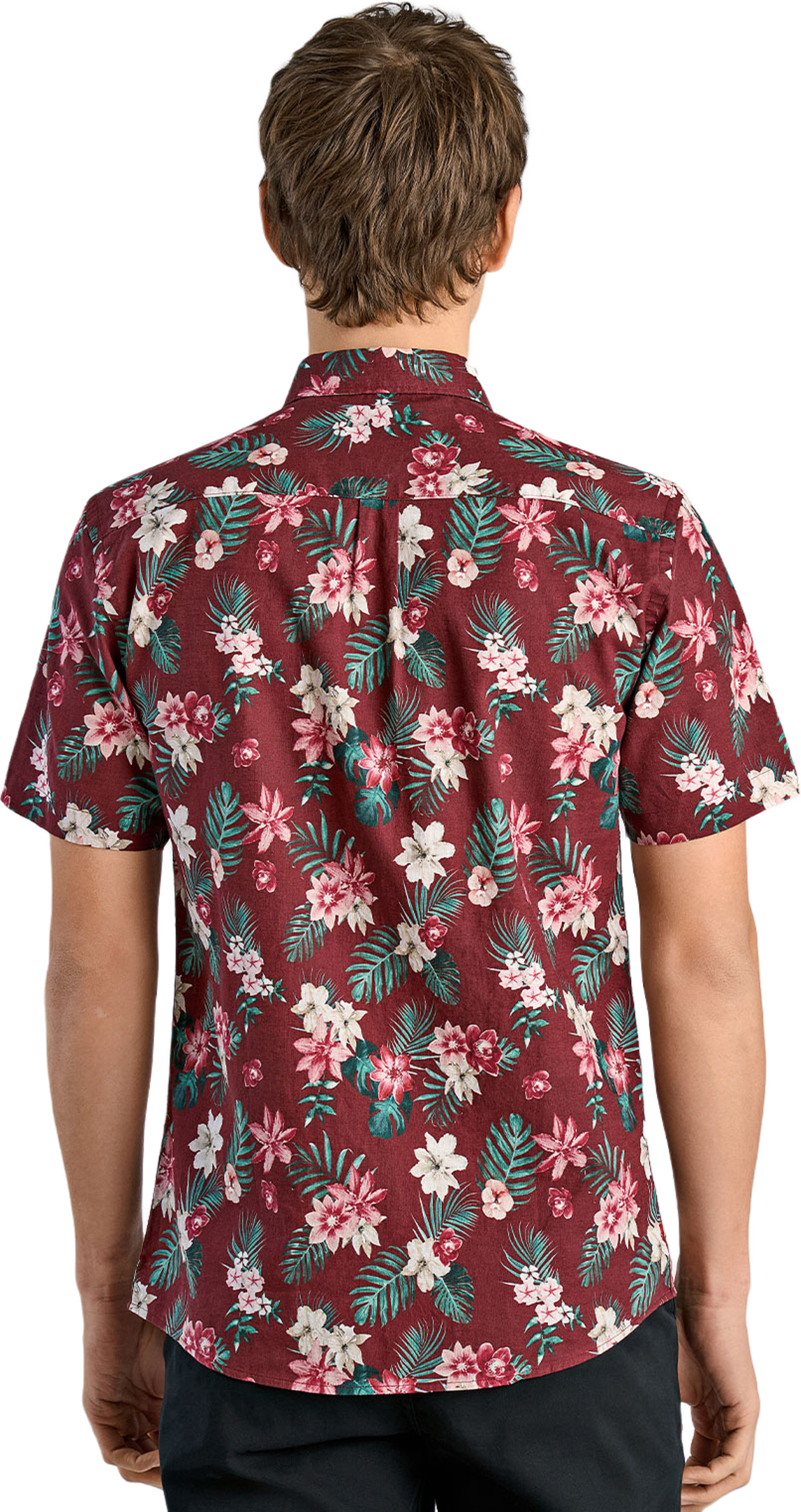 Printed cotton/linen shirt S/S
