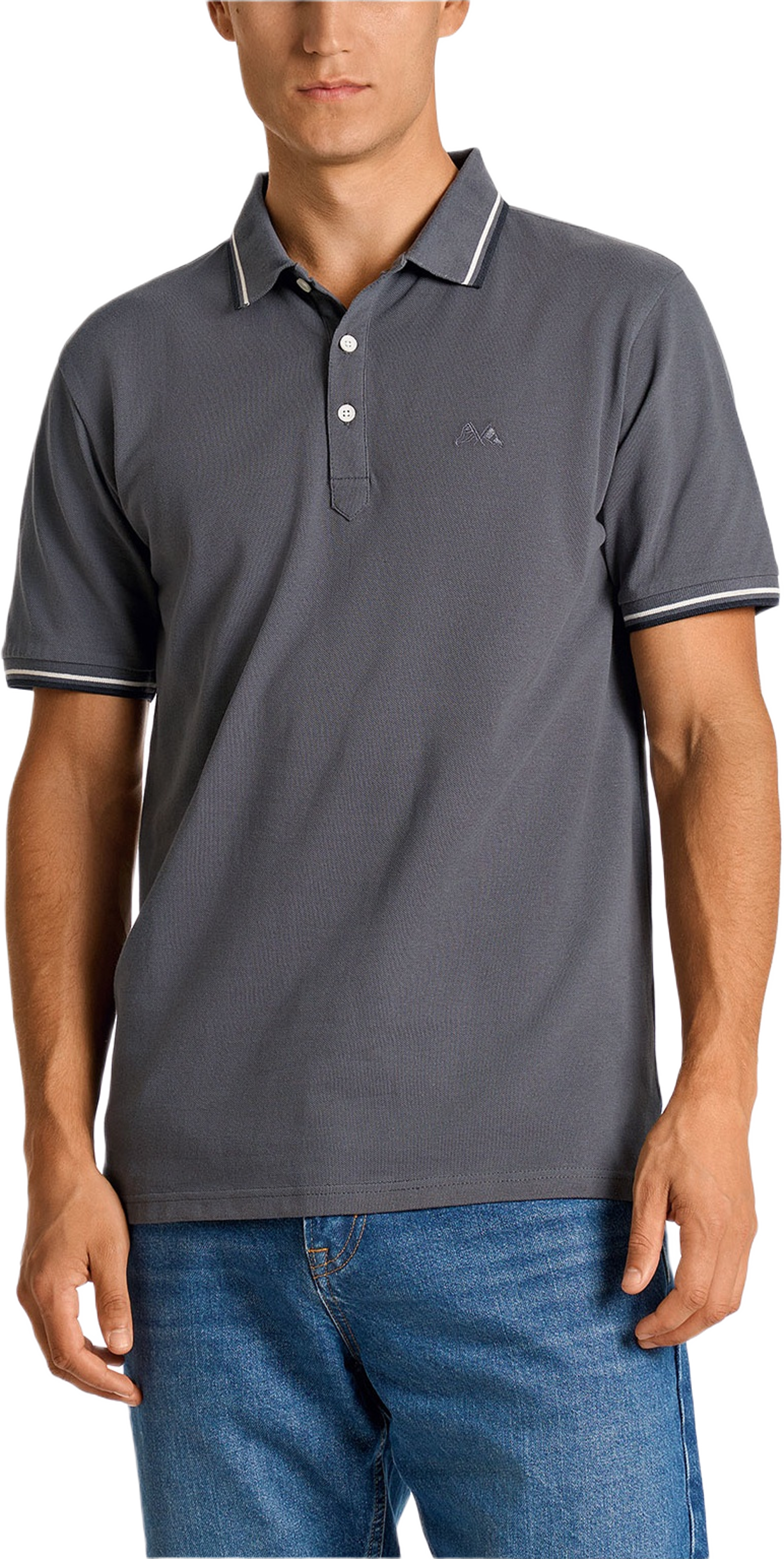 Polo shirt w. contrast piping