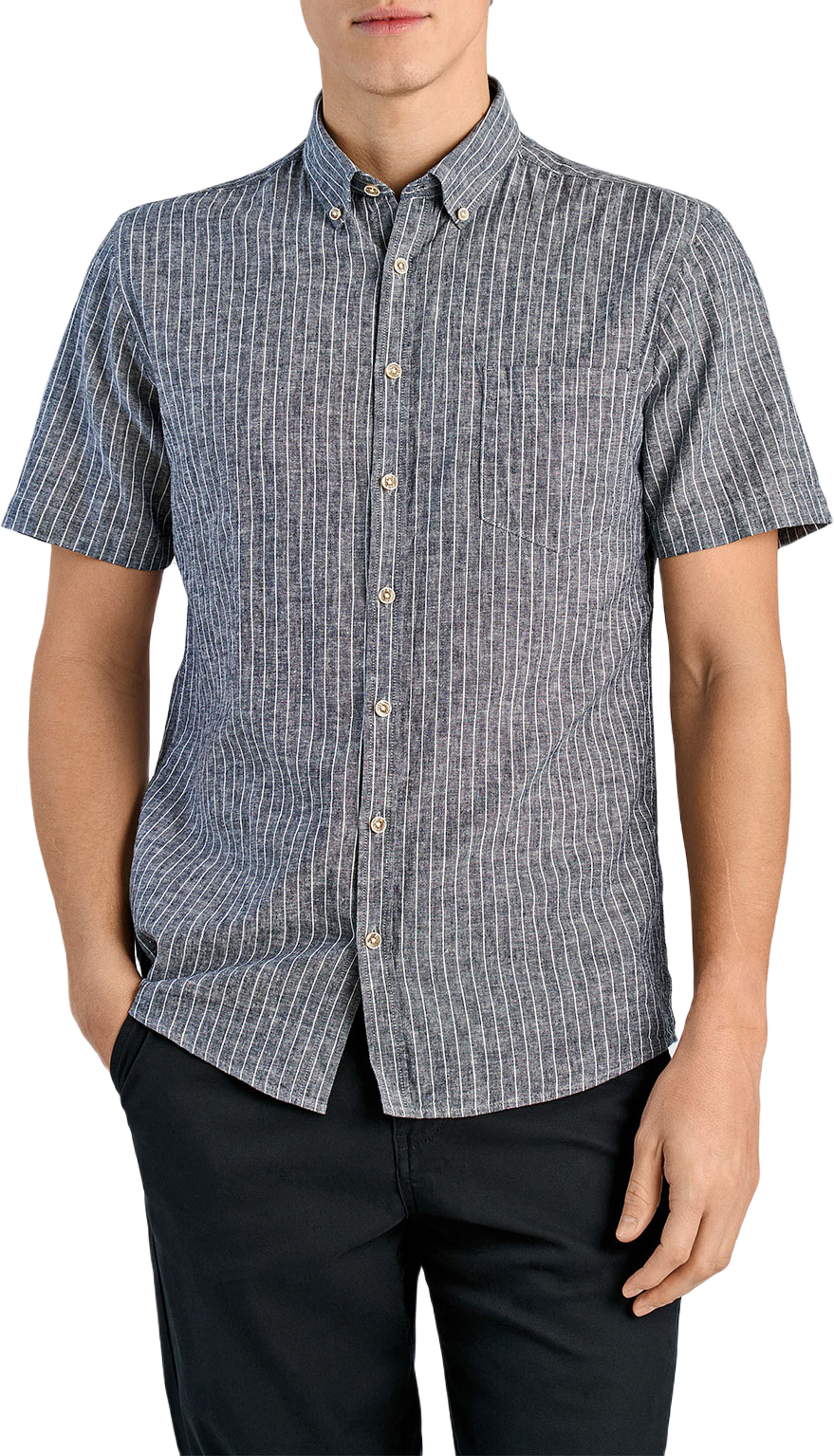 Cotton/linen shirt S/S