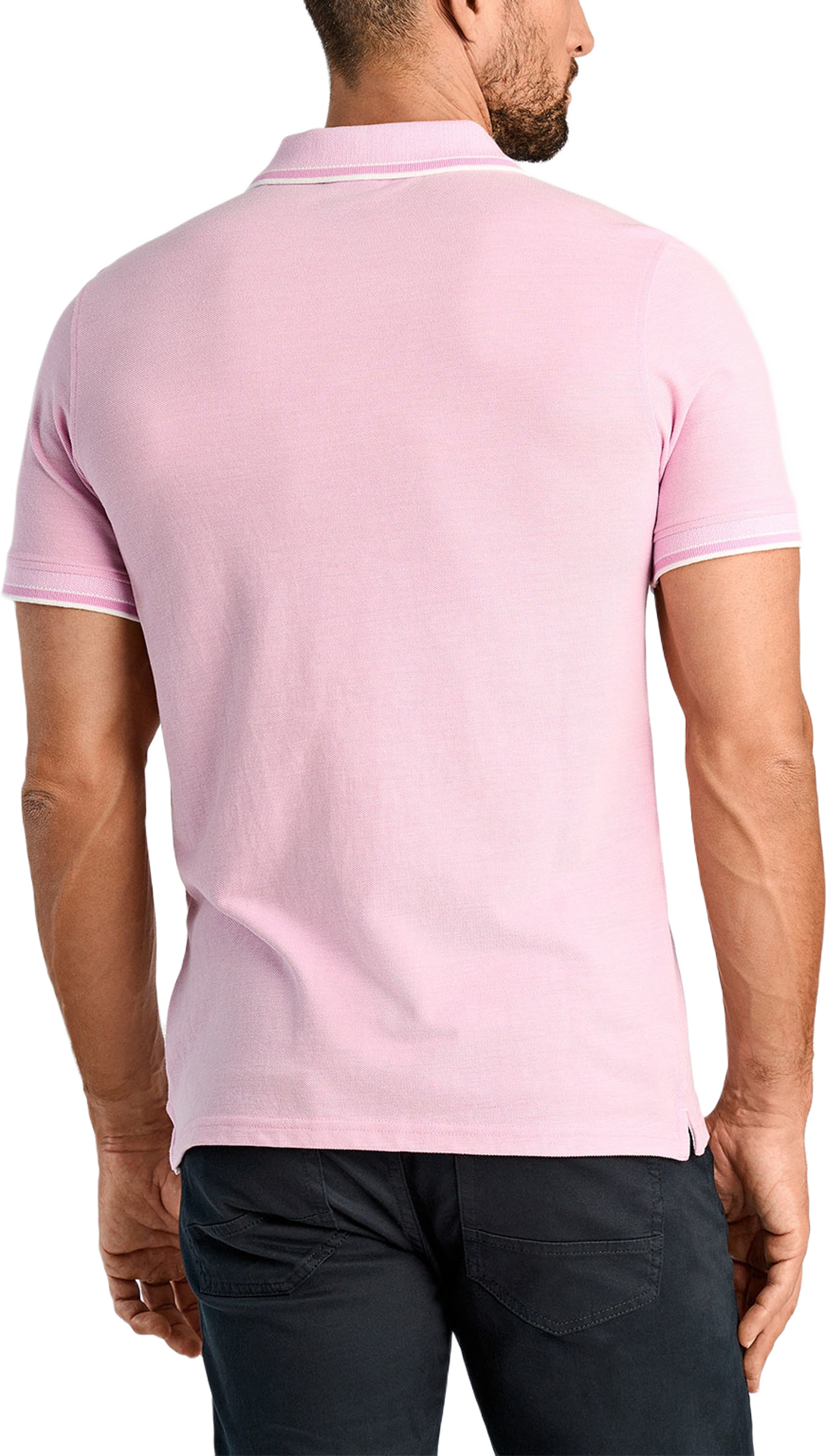 Orangic cotton polo piqué S/S- relaxed fit- regular collar, från Lindbergh, i färgen Pink. Klicka för att öppna bilden i stort format