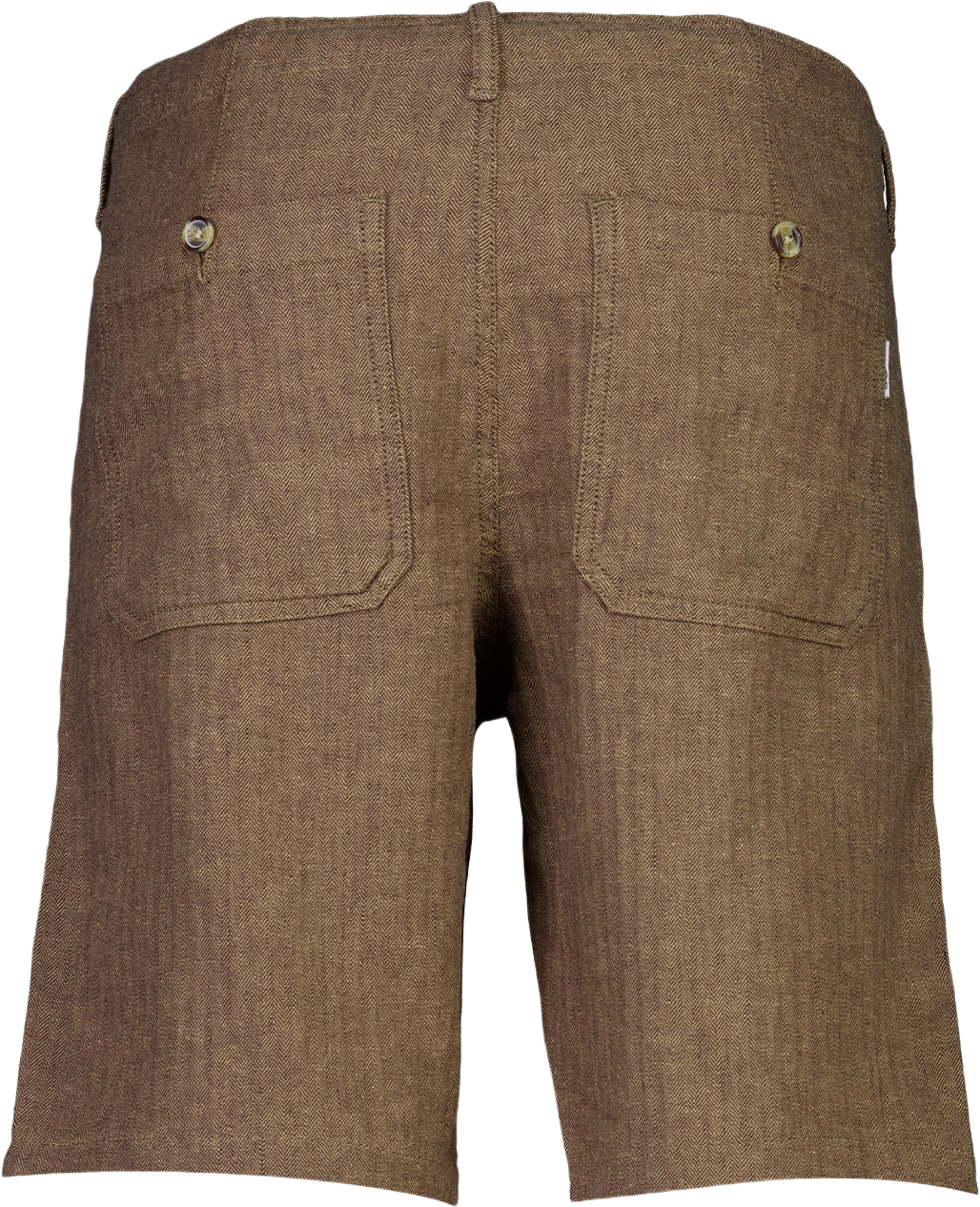 Linen blend herringbone shorts