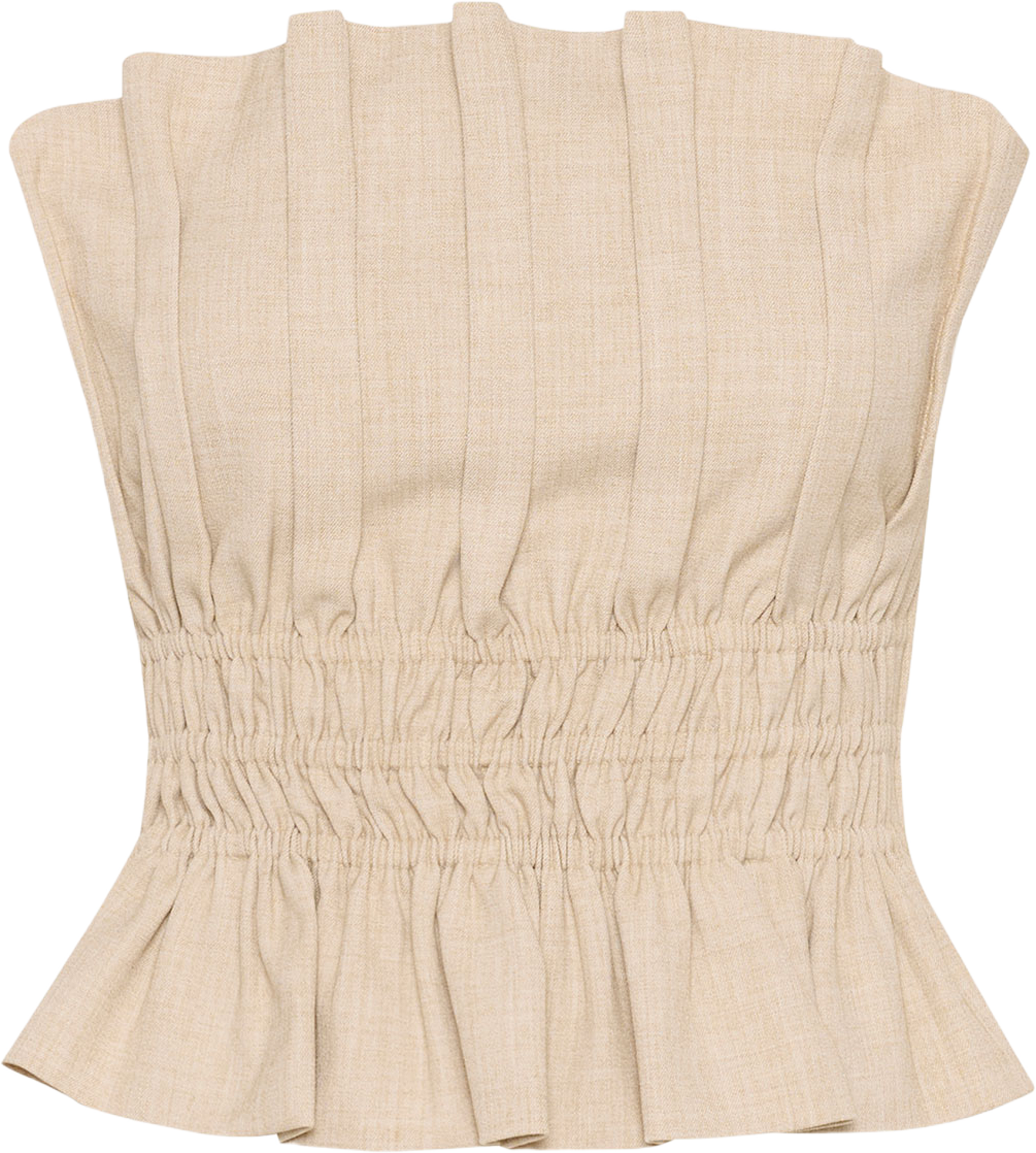 GZdecy Corset  Blouse, från Gestuz, i färgen Light Sand Melange. Klicka för att öppna bilden i stort format