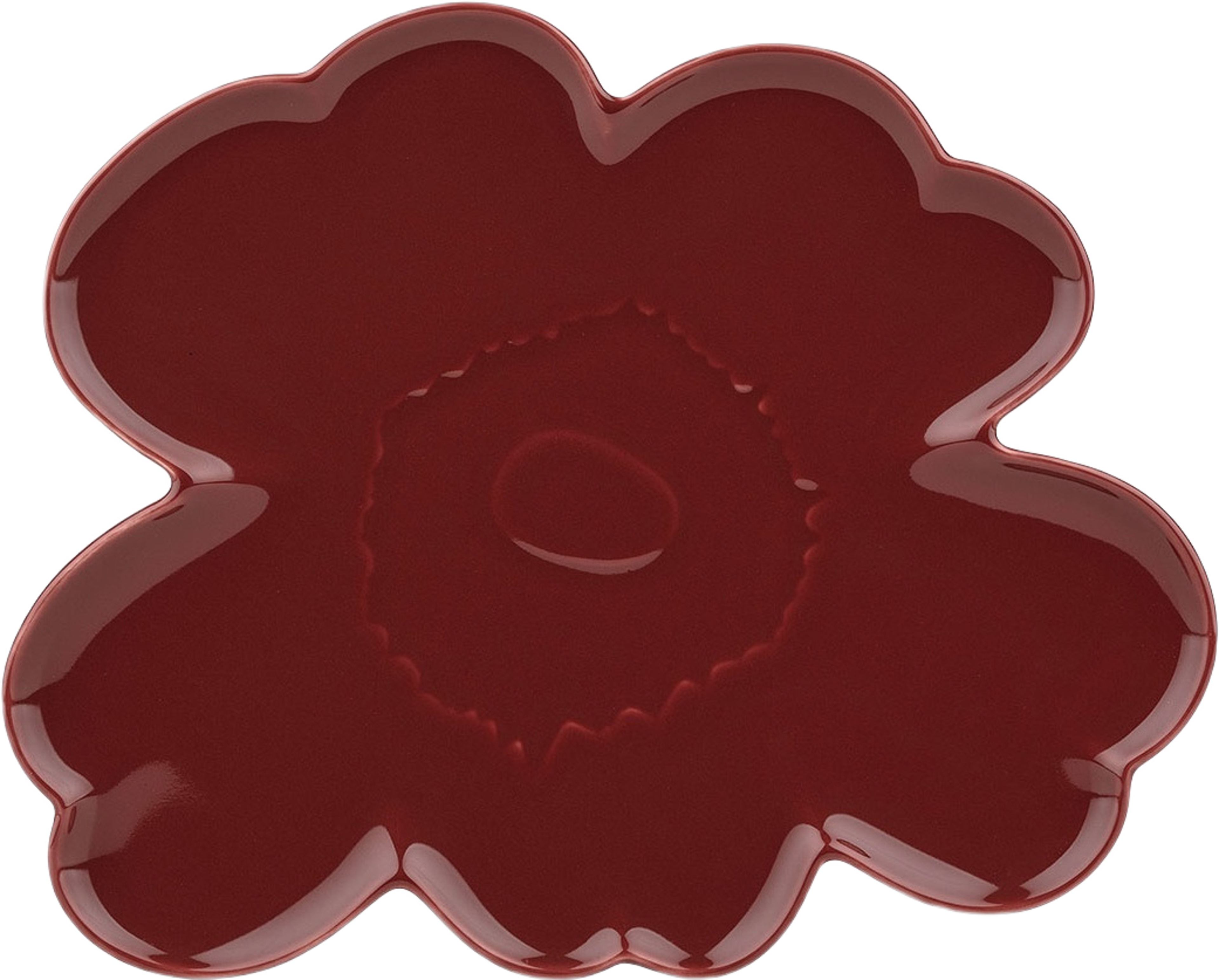 Unikko Shape Serving Item 32Cm, från Marimekko, i färgen Burgundy. Klicka för att öppna bilden i stort format