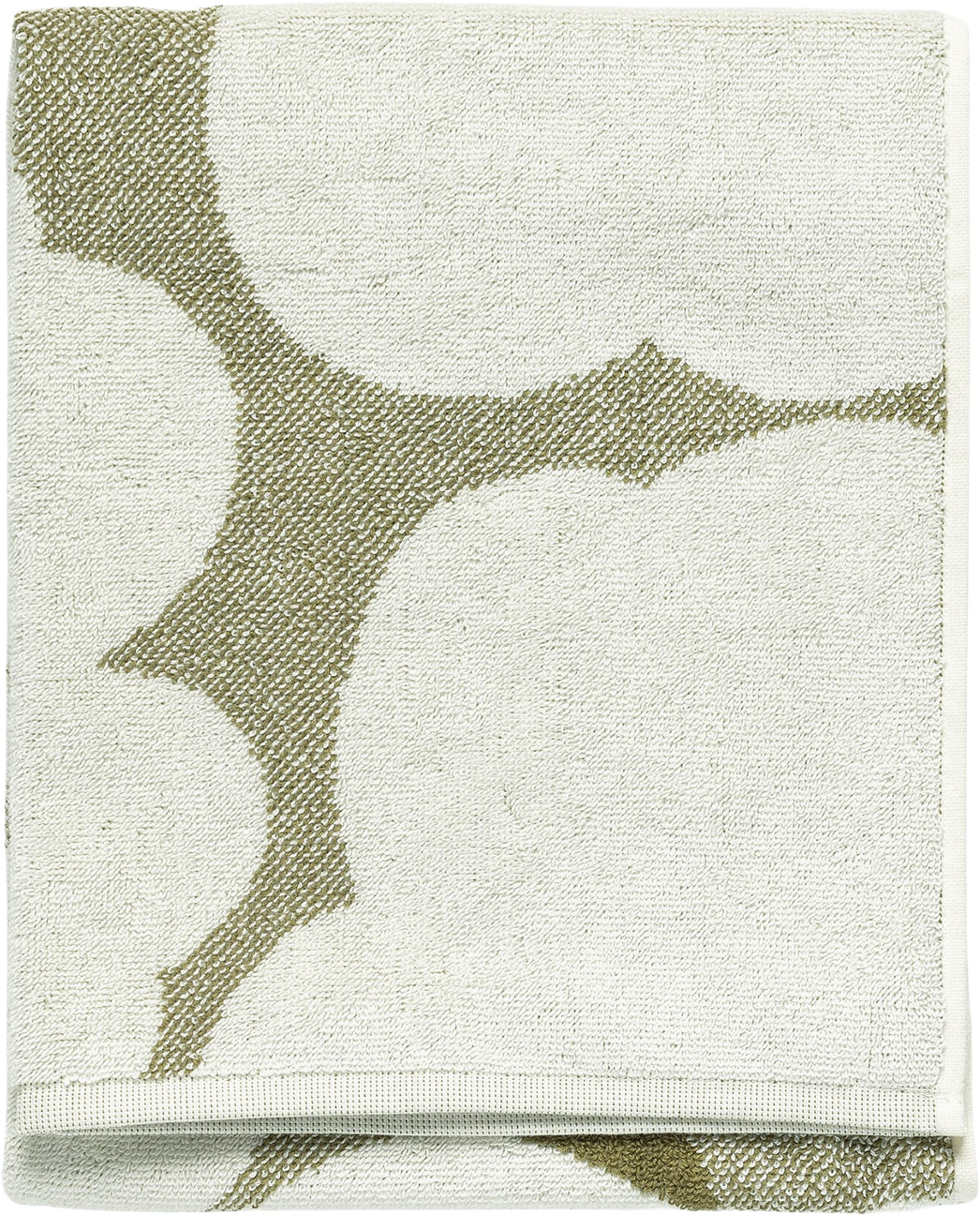 Unikko Hand Towel 50X70 Cm, från Marimekko, i färgen Green Umber, Cream. Klicka för att öppna bilden i stort format