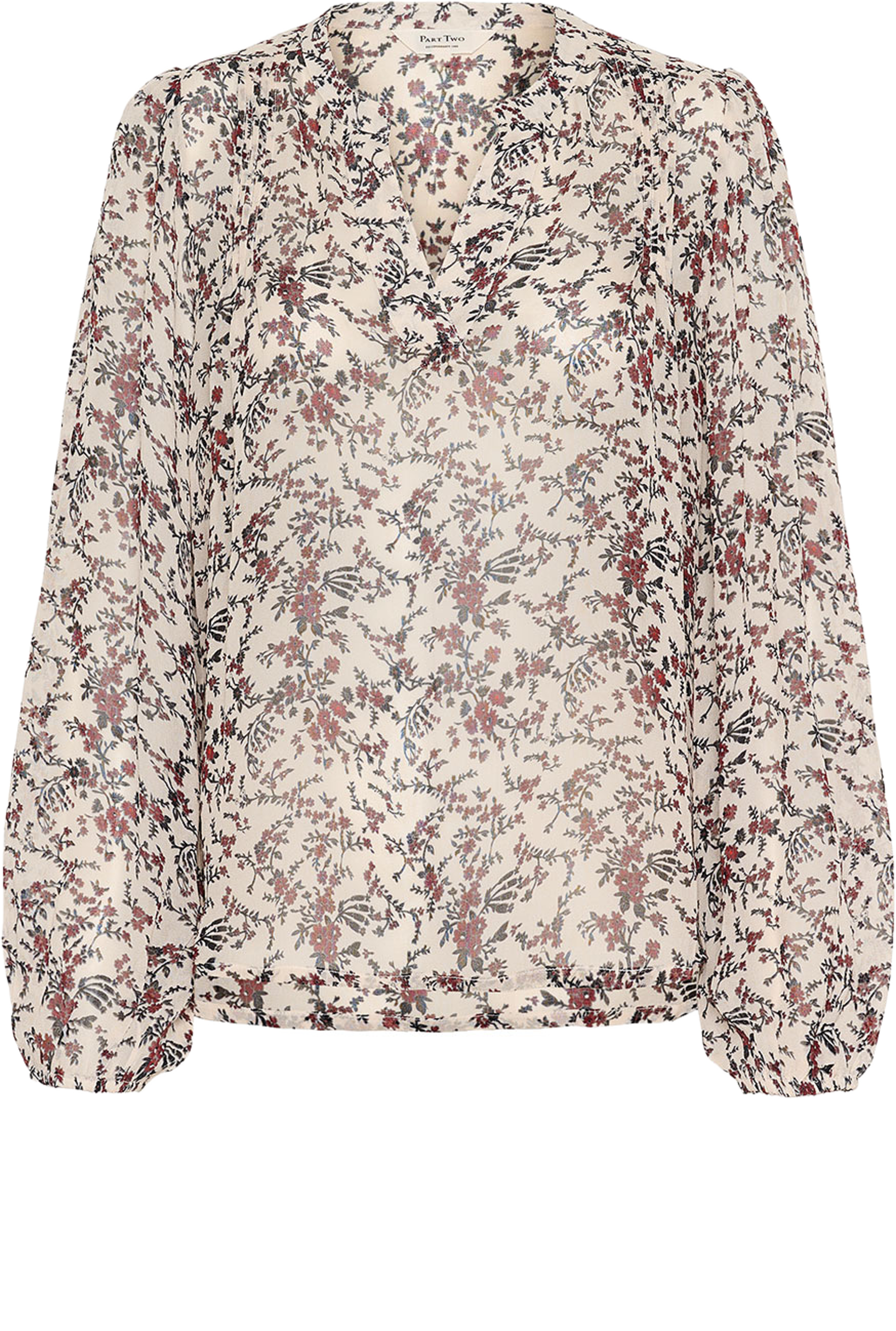 SandiPW Blouse, från Part Two, i färgen Whitecap Gray Flower Bouquet.