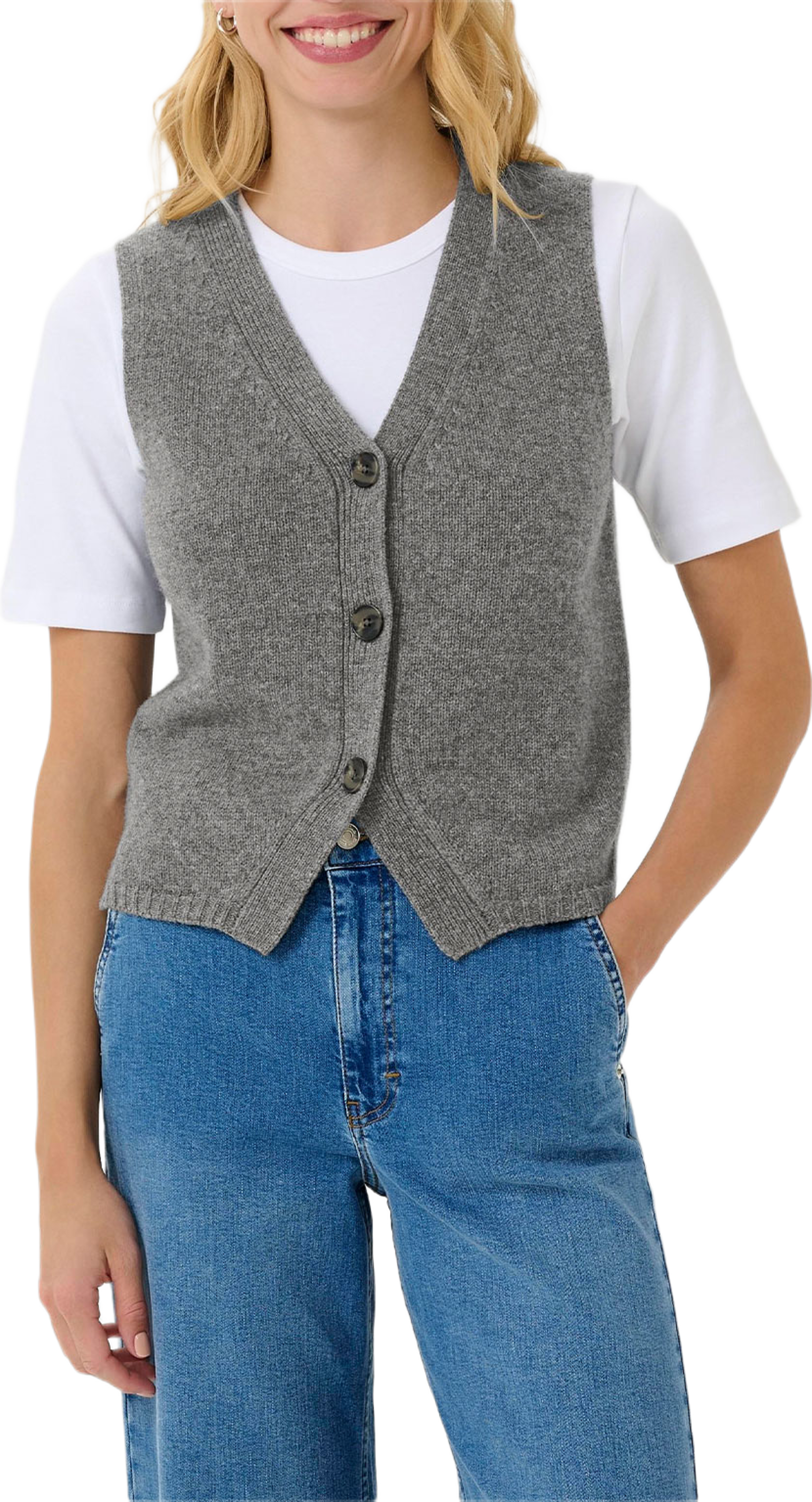 SylvaPW Waistcoat, från Part Two, i färgen Medium Grey Melange.