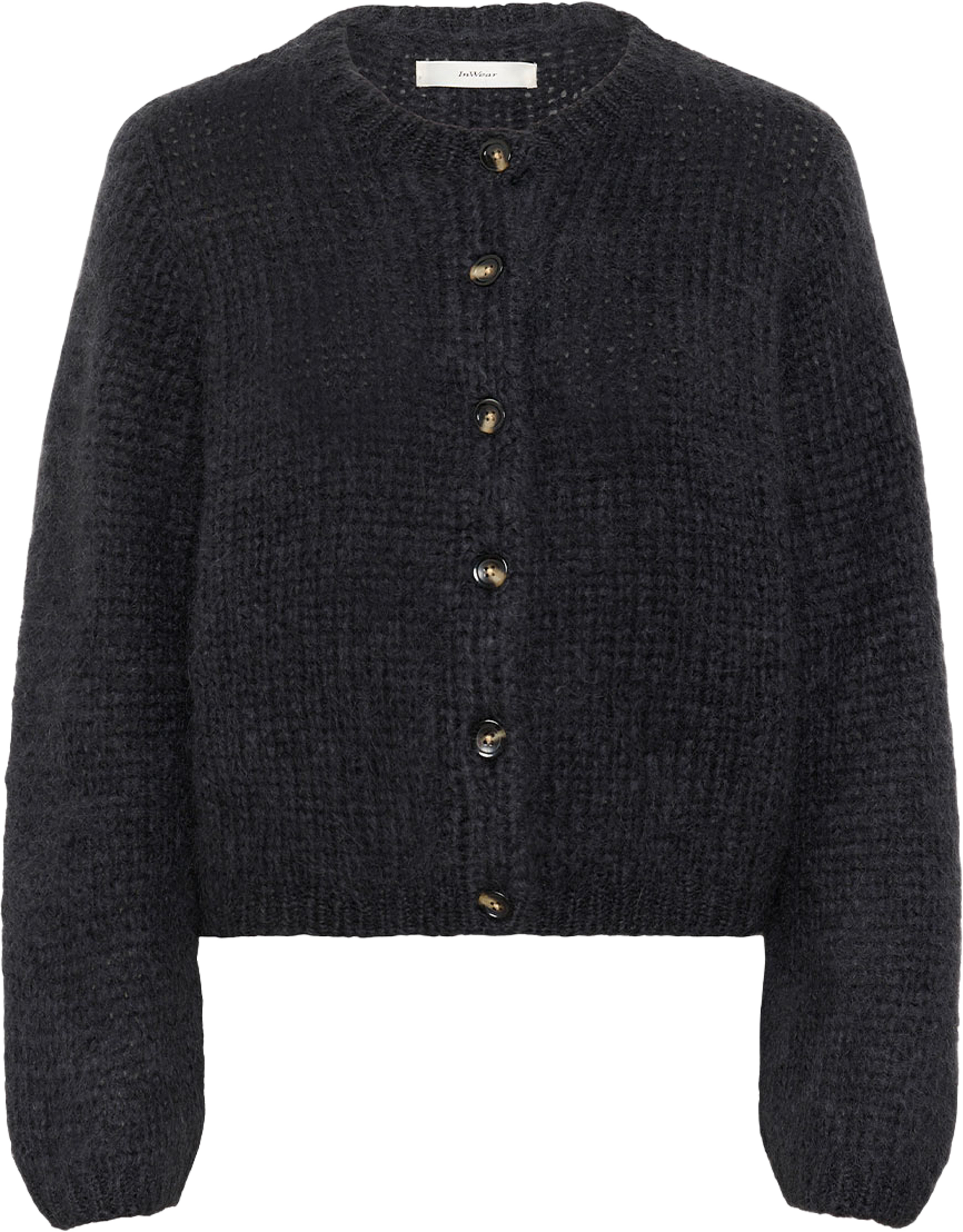 Jetra Cardigan, från Inwear, i färgen Dark Grey Melange. Klicka för att öppna bilden i stort format