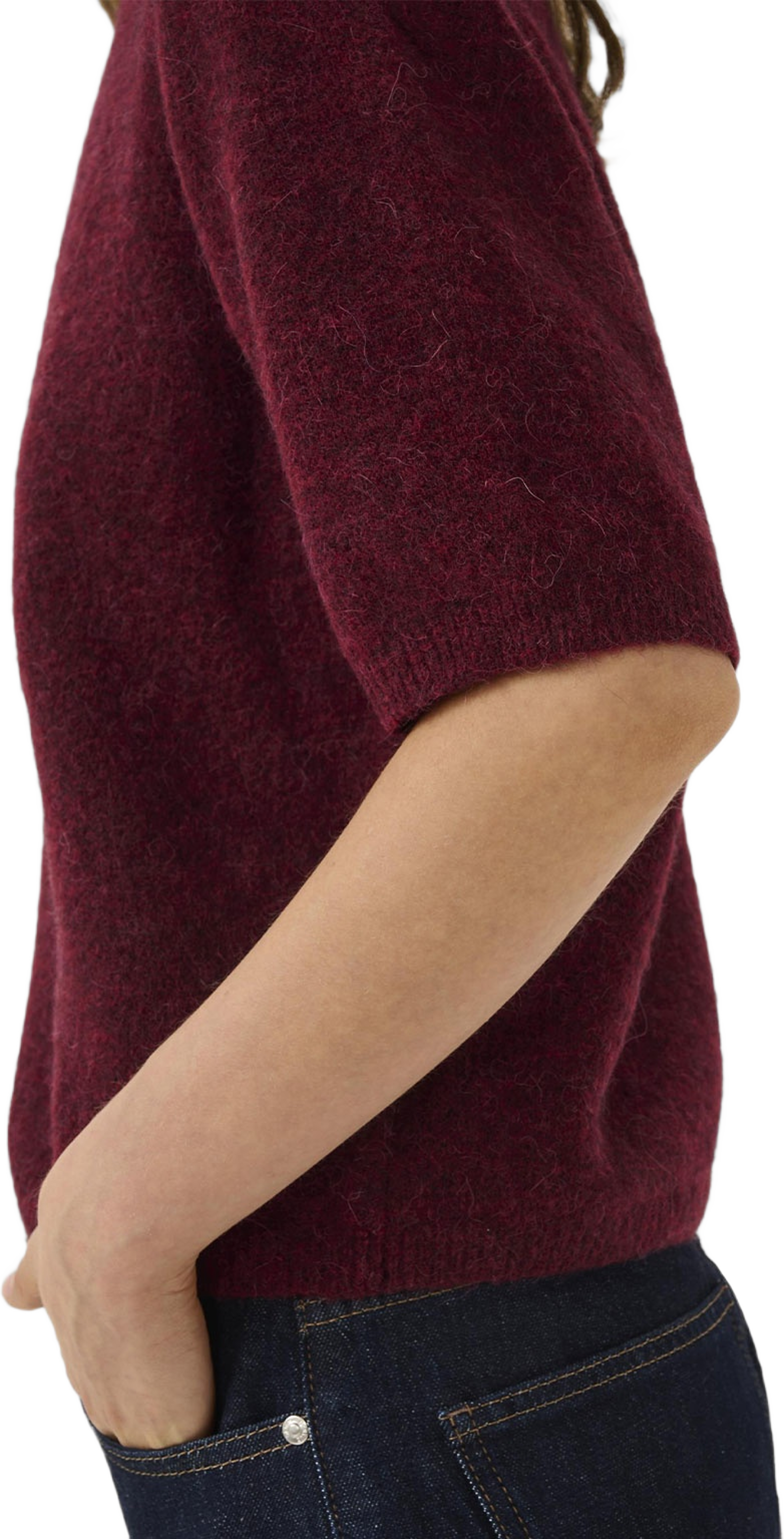 GZalpha ss Pullover, från Gestuz, i färgen Blood Red Mélange.