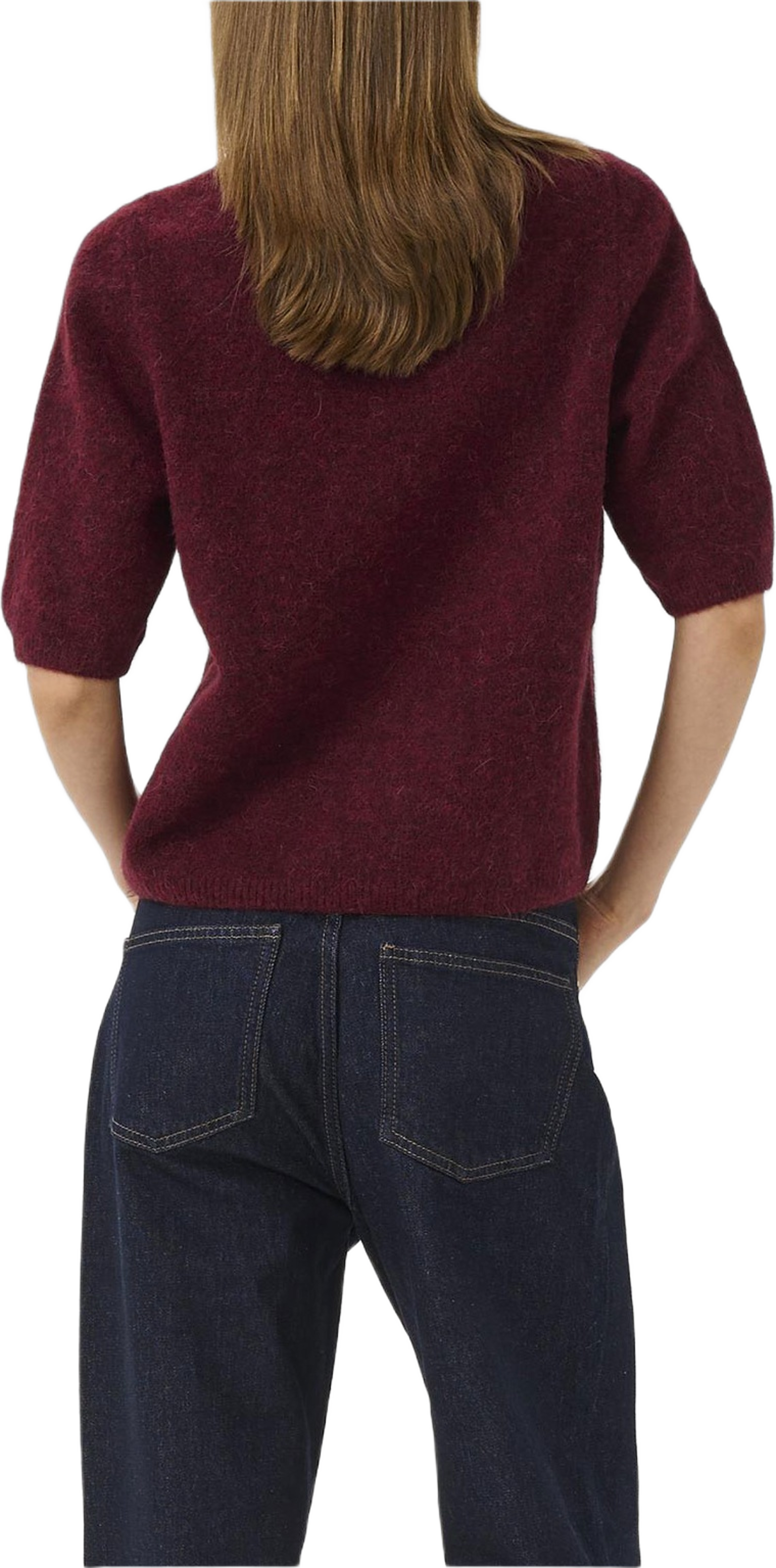 GZalpha ss Pullover, från Gestuz, i färgen Blood Red Mélange.