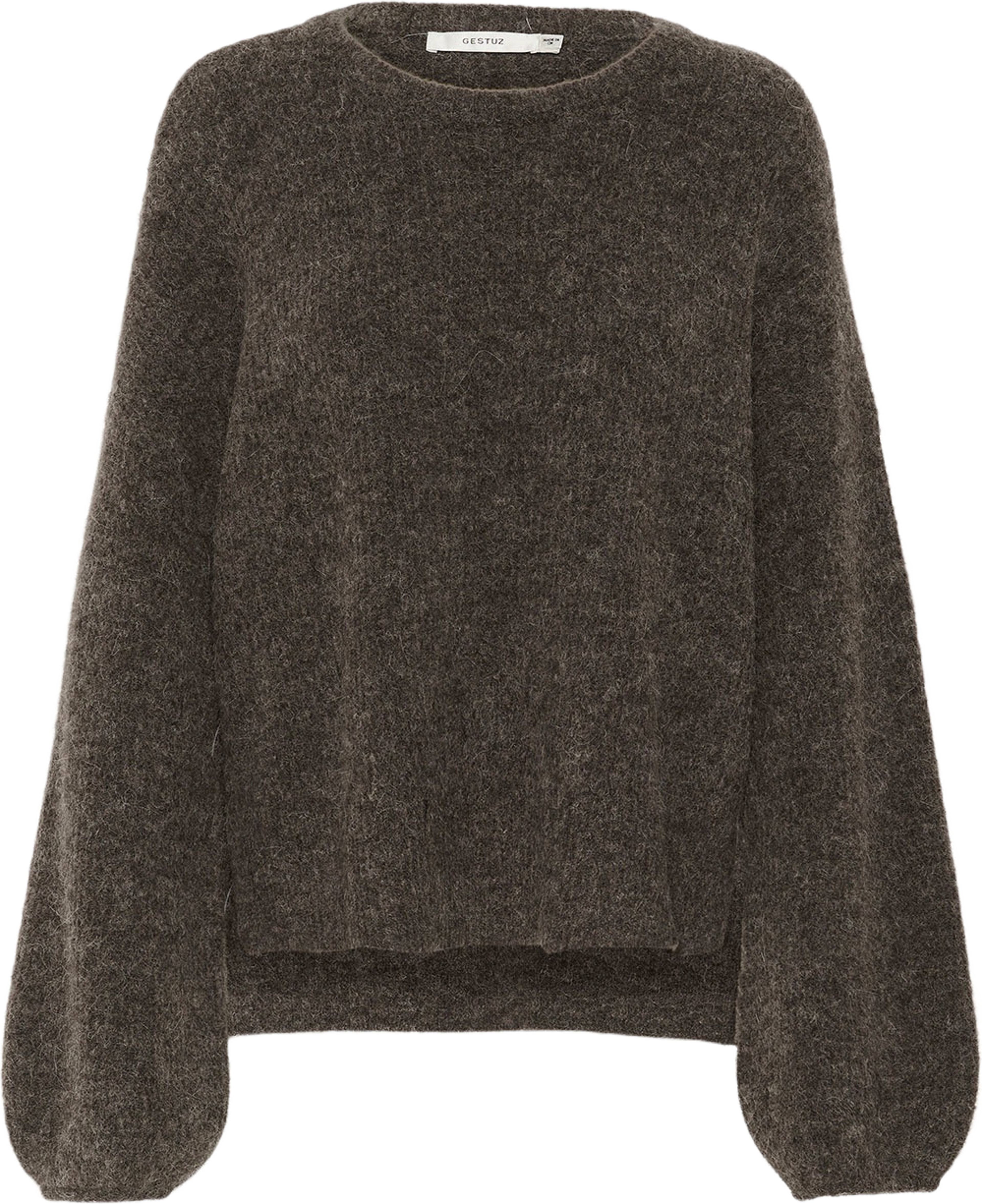 GZalpha slit pullover NOOS, från Gestuz, i färgen Chestnut Melange.