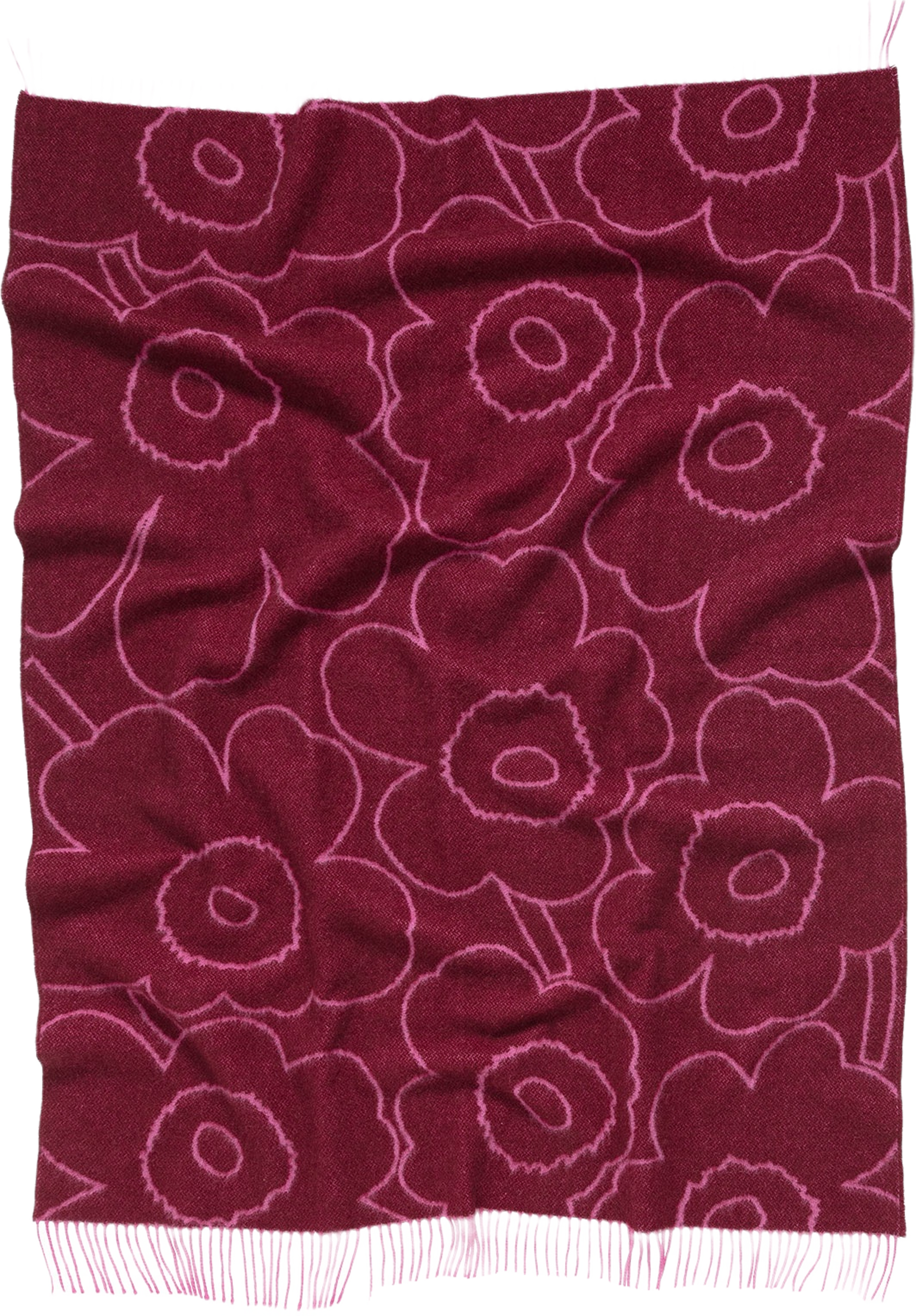 Rws Piirtounikko Throw 130X170, från Marimekko, i färgen Burgundy, Fuchsia. Klicka för att öppna bilden i stort format