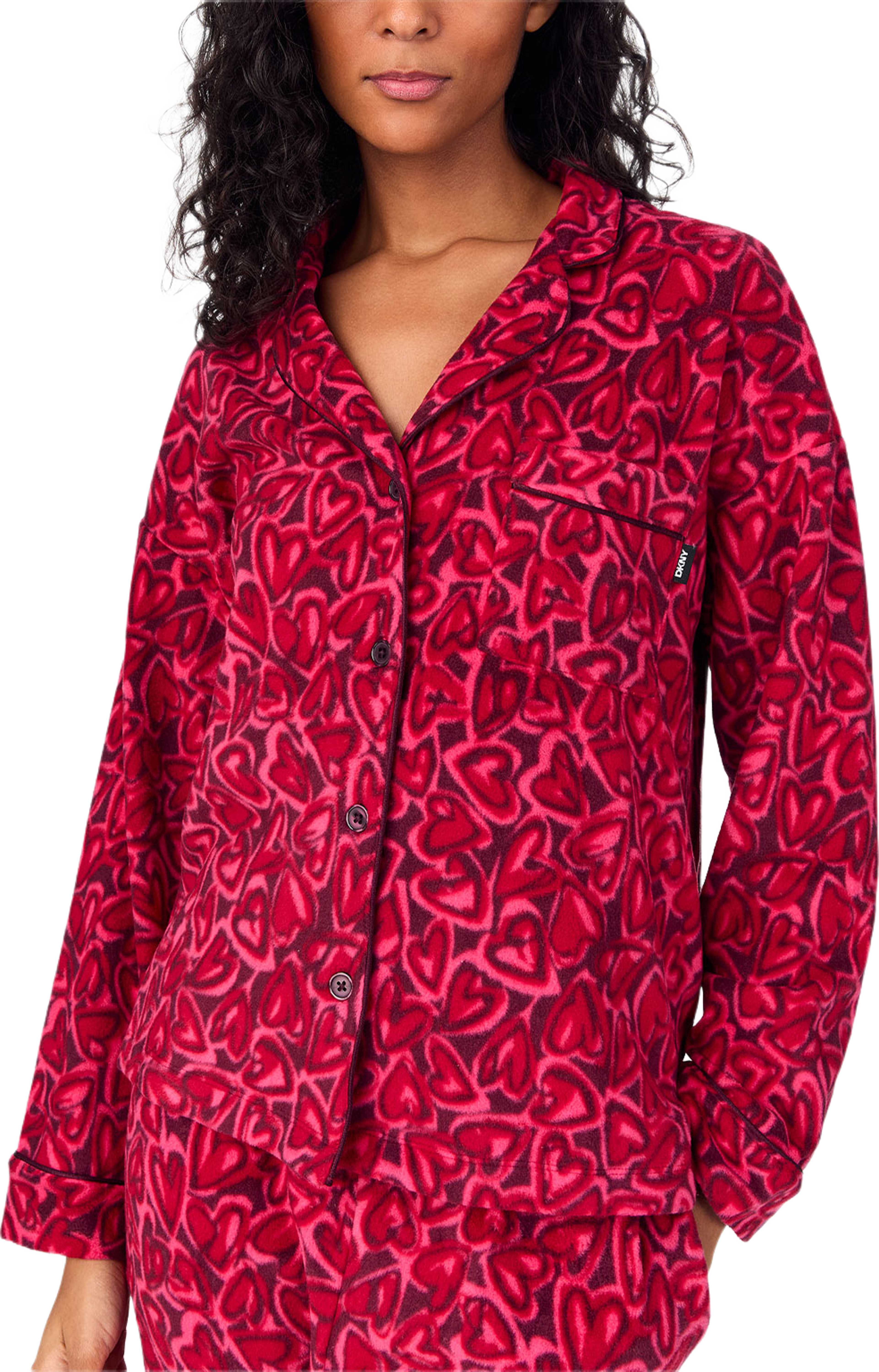 Tis this season Pajama set, från DKNY, i färgen Fig Heartlines. Klicka för att öppna bilden i stort format