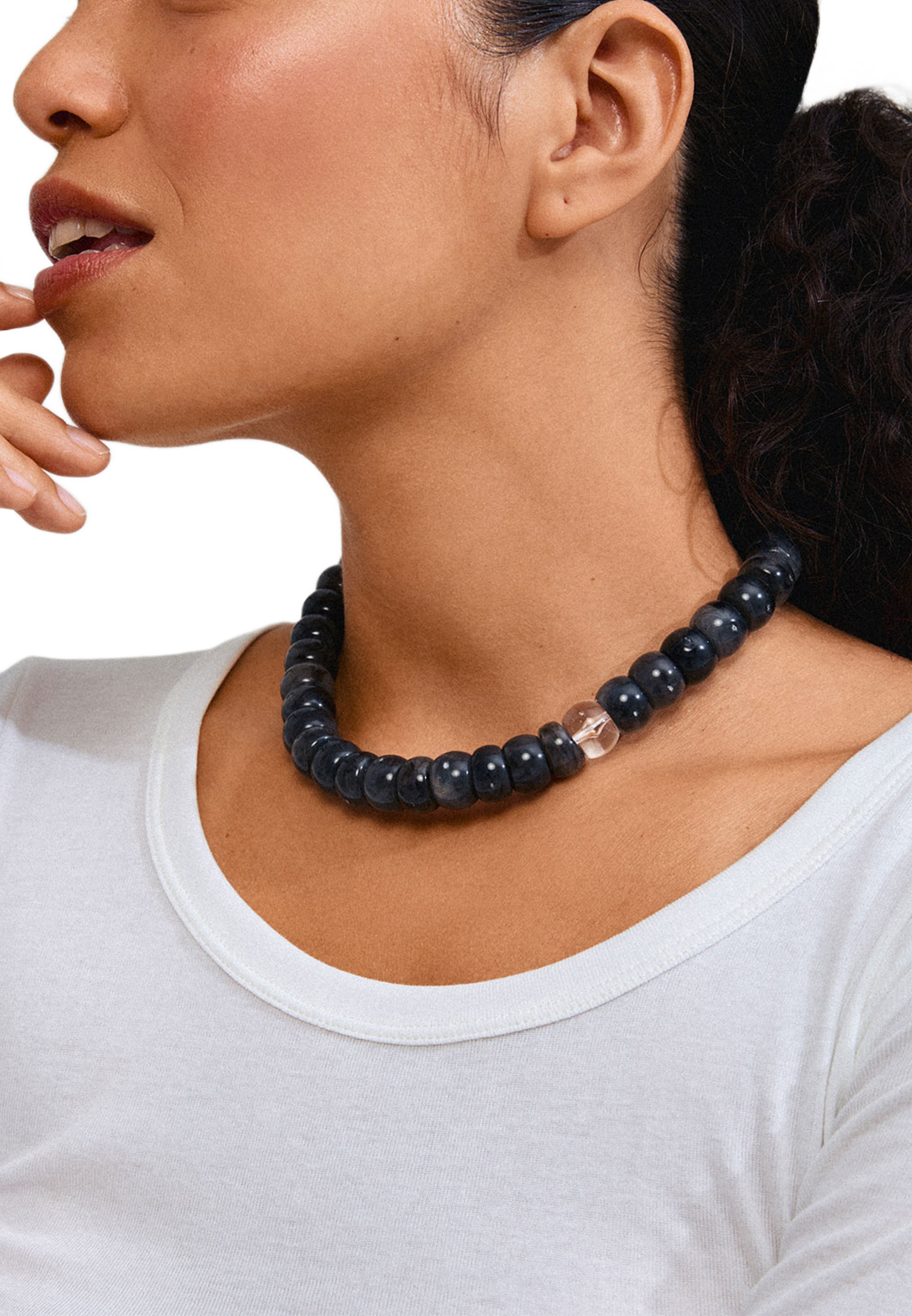 Eclipse Necklace Grey/Gold-Plated