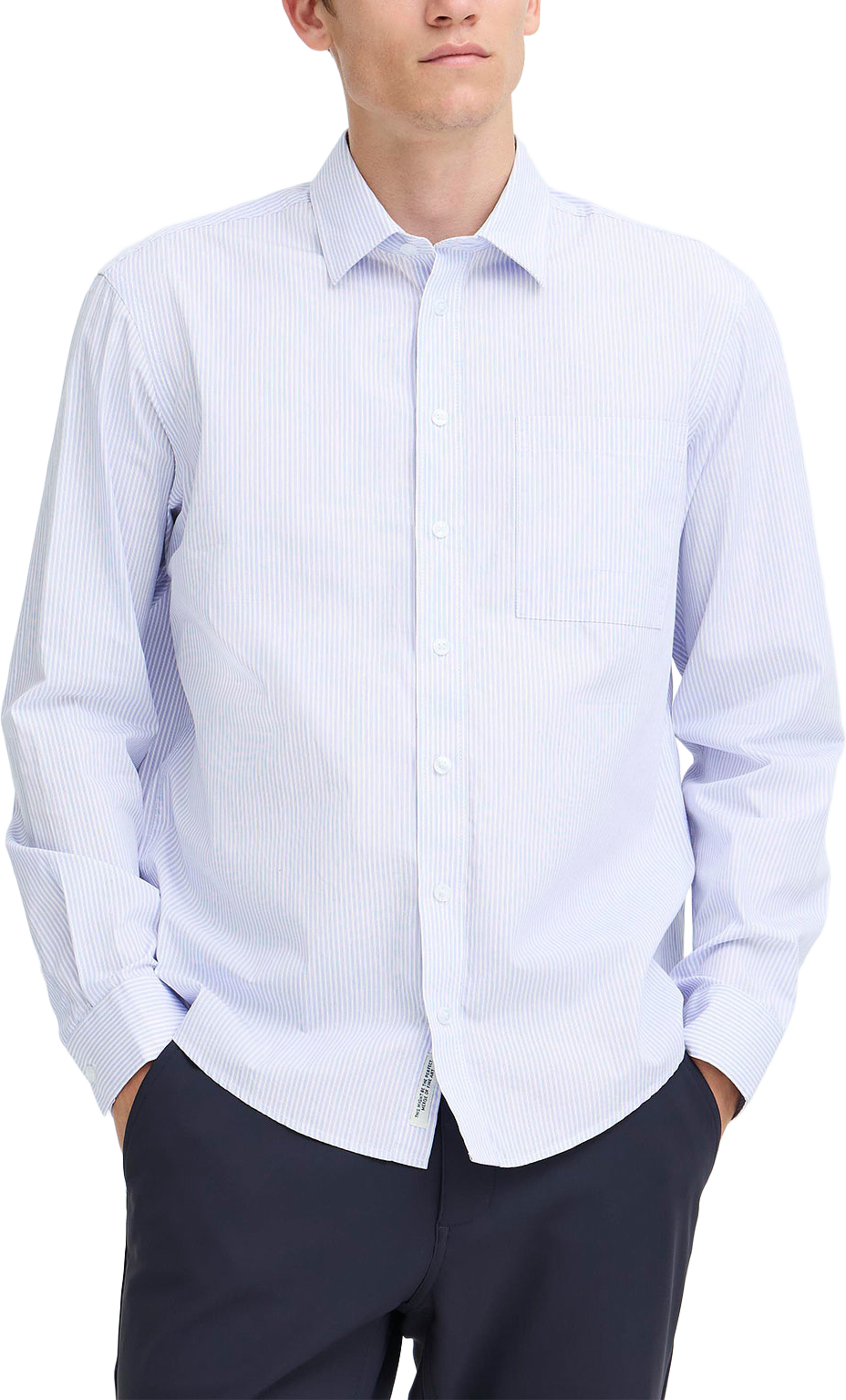 BJØRN Striped Shirt, från Casual Friday, i färgen Snow White. Klicka för att öppna bilden i stort format