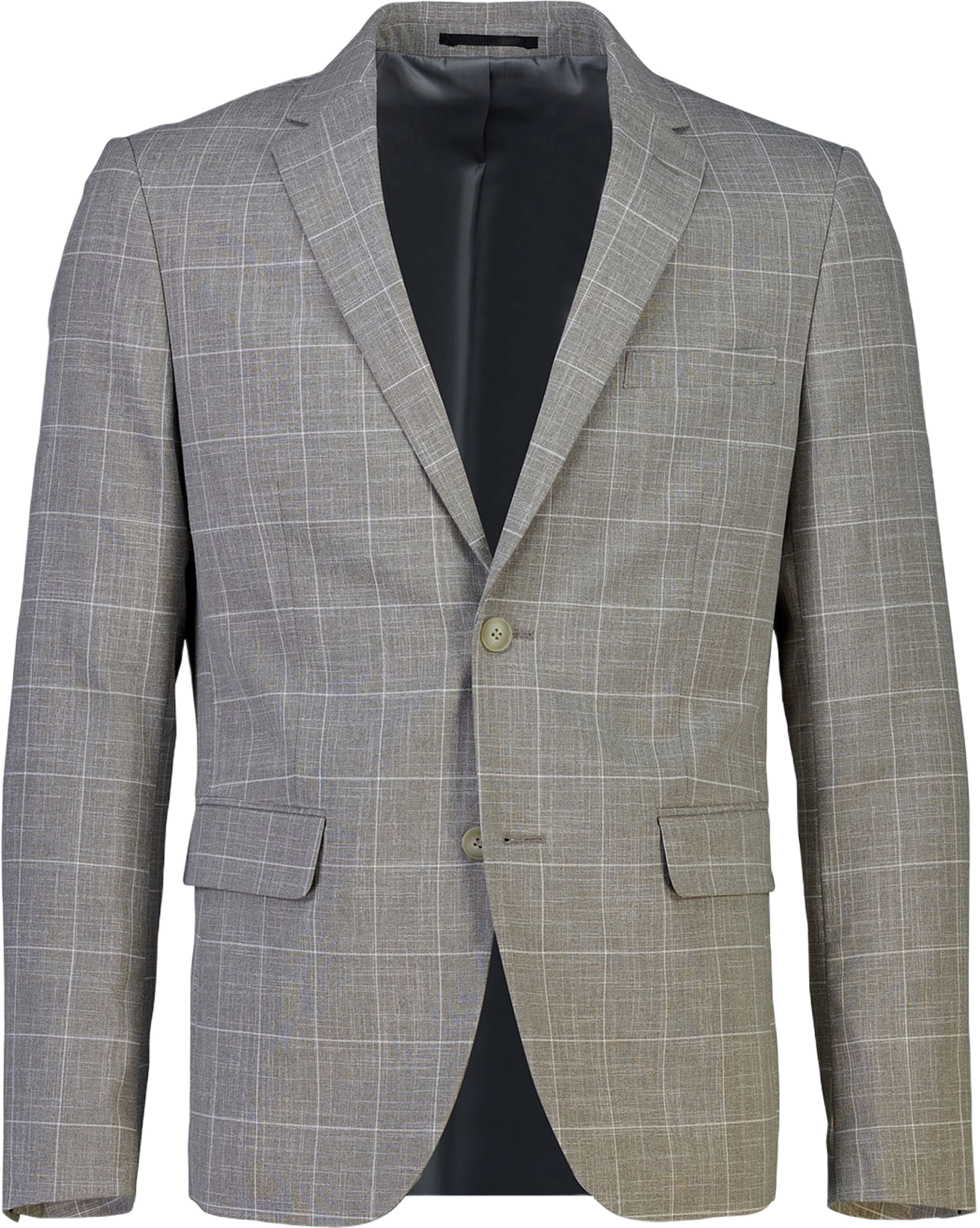 Checked Slub Viscose Blend Suit