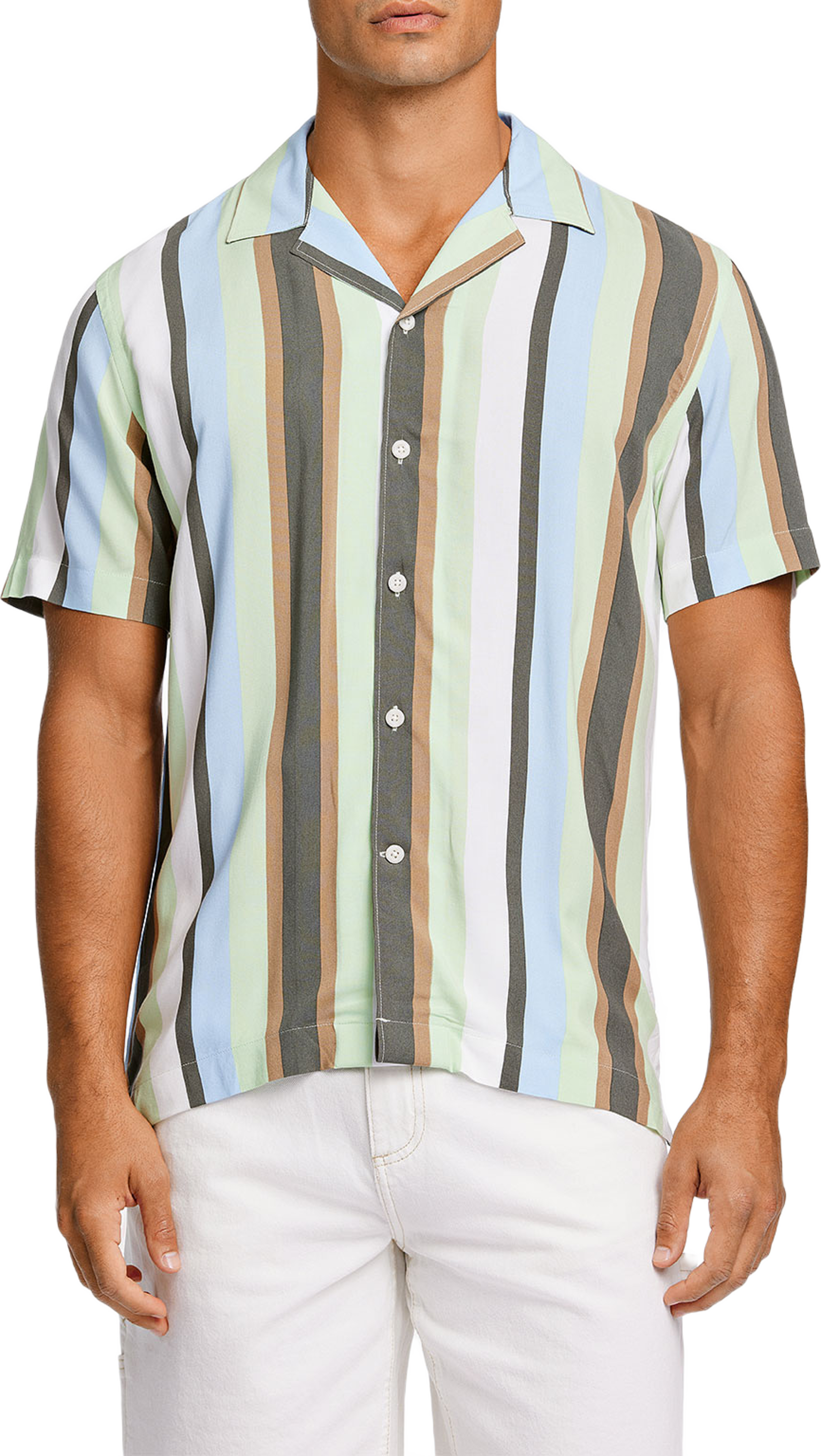 Bold Stripe Viscose Shirt S/S