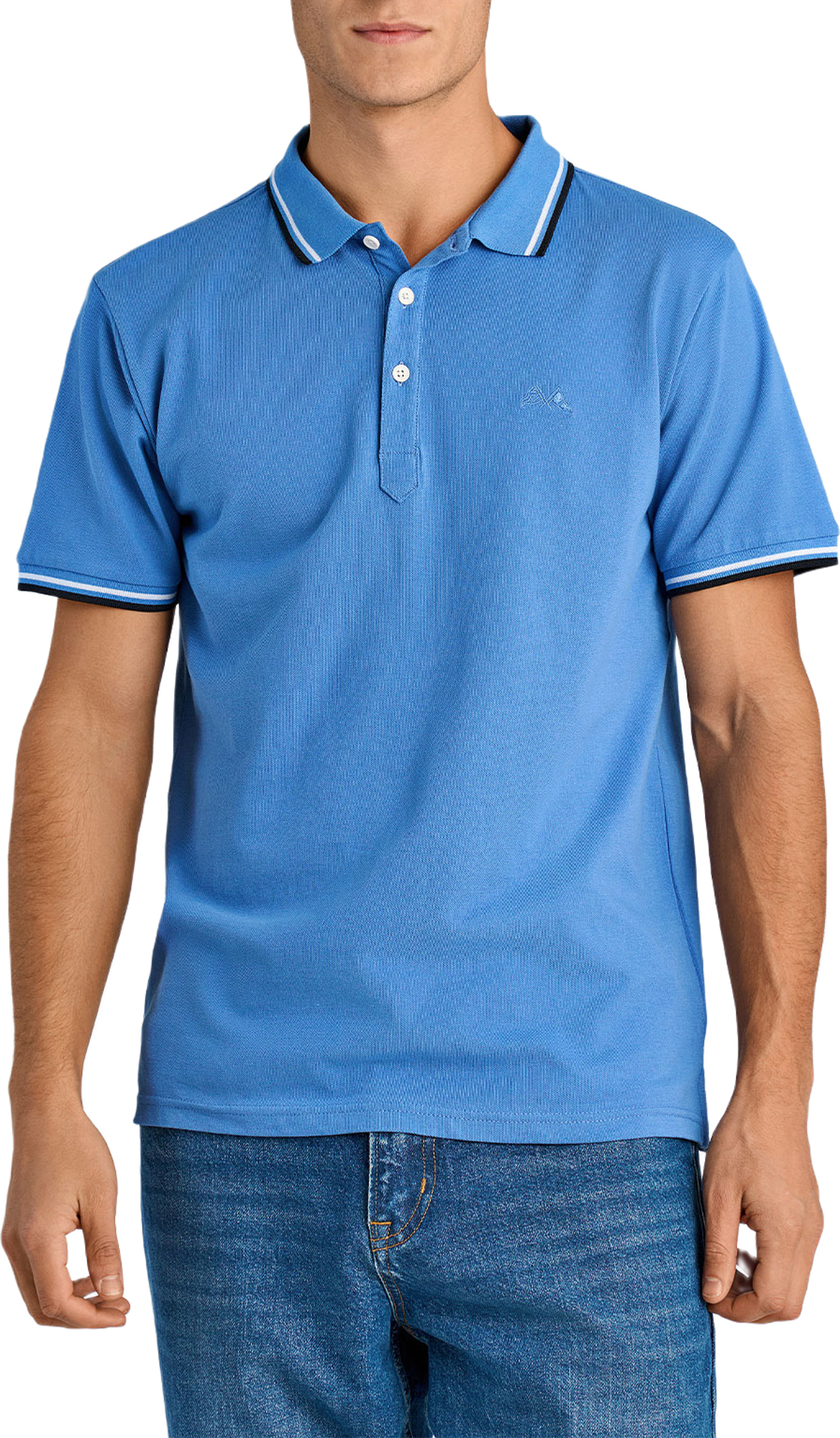 Polo shirt w. contrast piping