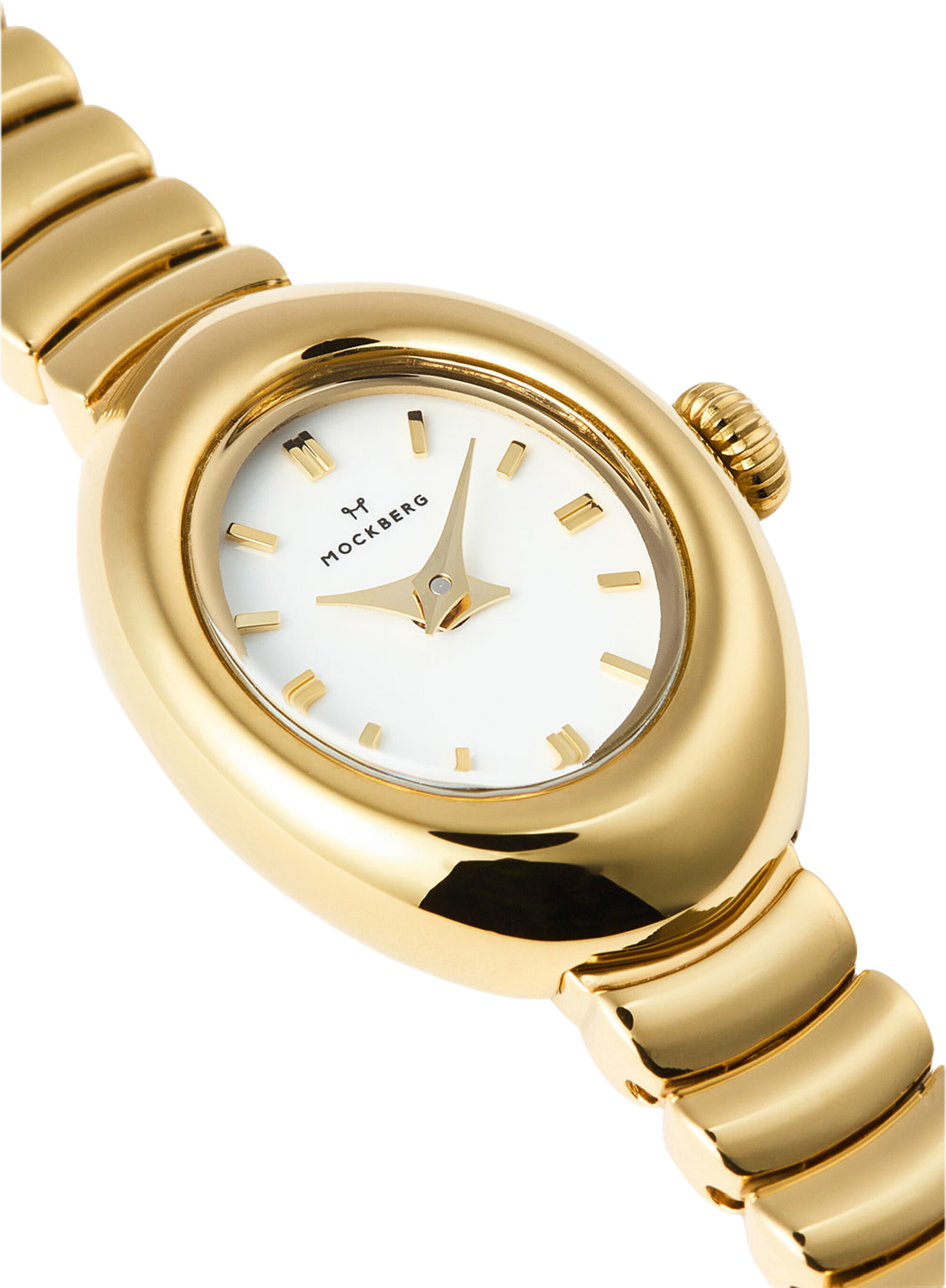 Belle Oval Petite Gold Watch, från Mockberg, i färgen Gold. Klicka för att öppna bilden i stort format