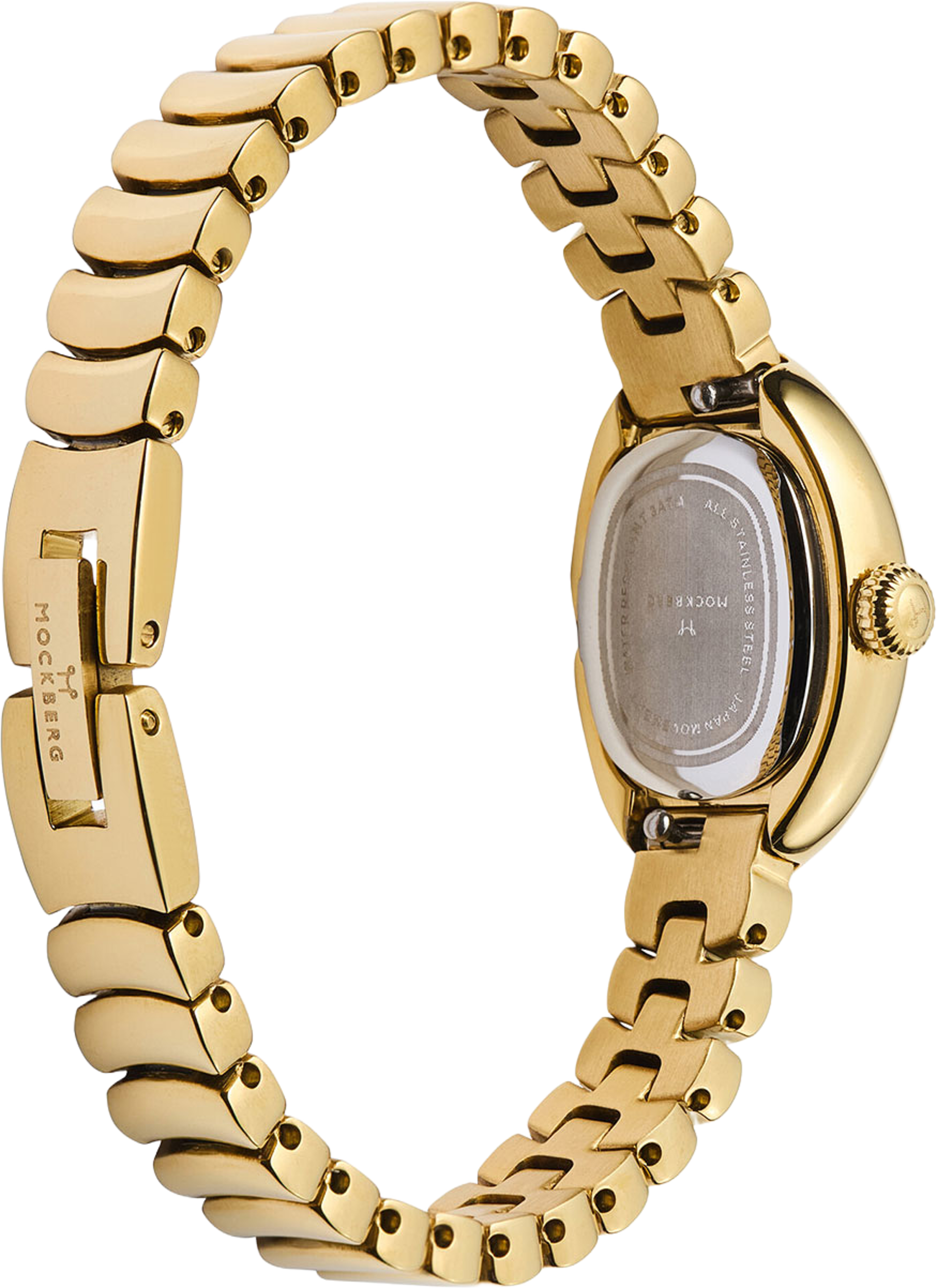 Belle Oval Petite Gold Watch, från Mockberg, i färgen Gold. Klicka för att öppna bilden i stort format