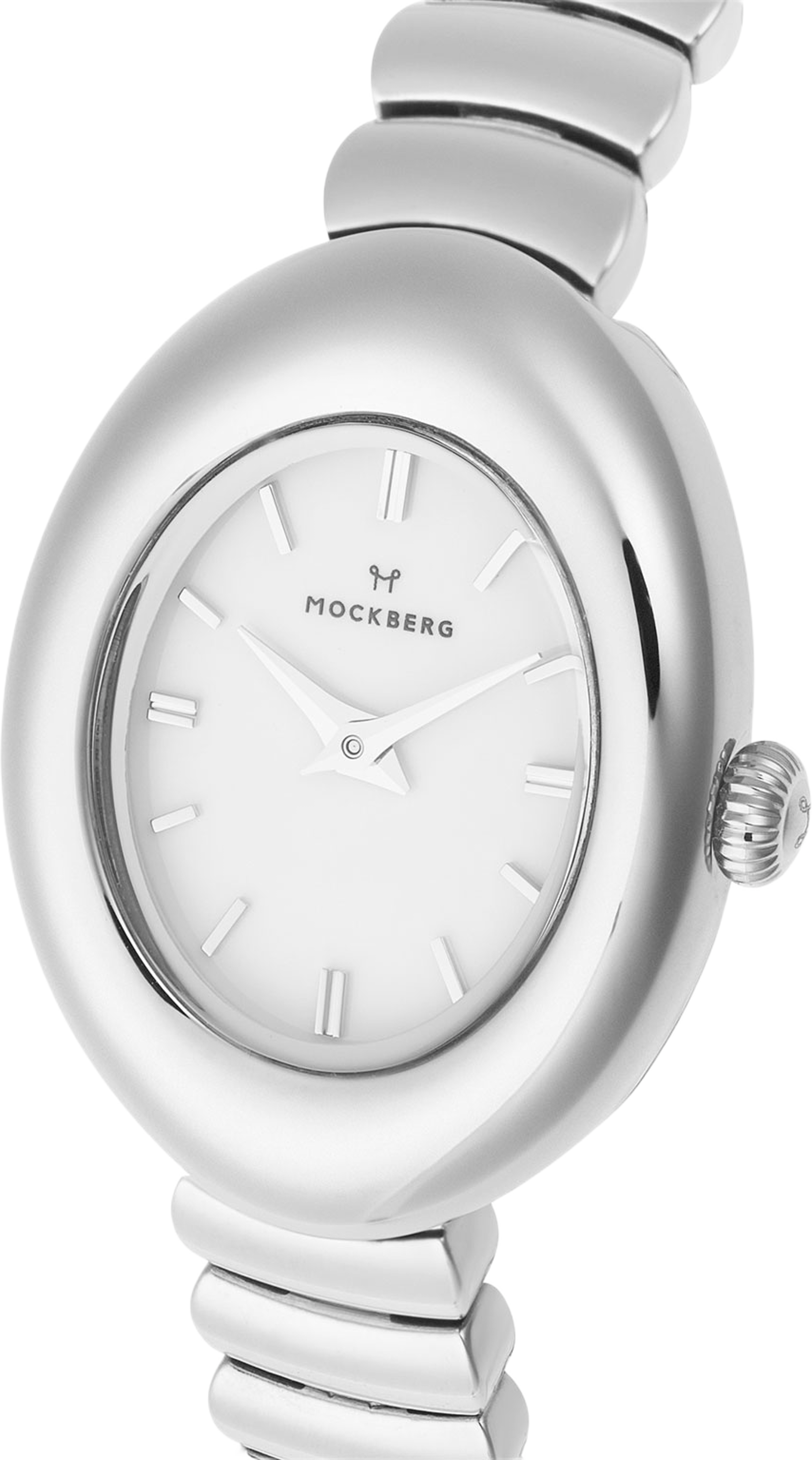 Belle Oval Steel Watch, från Mockberg, i färgen Silver. Klicka för att öppna bilden i stort format