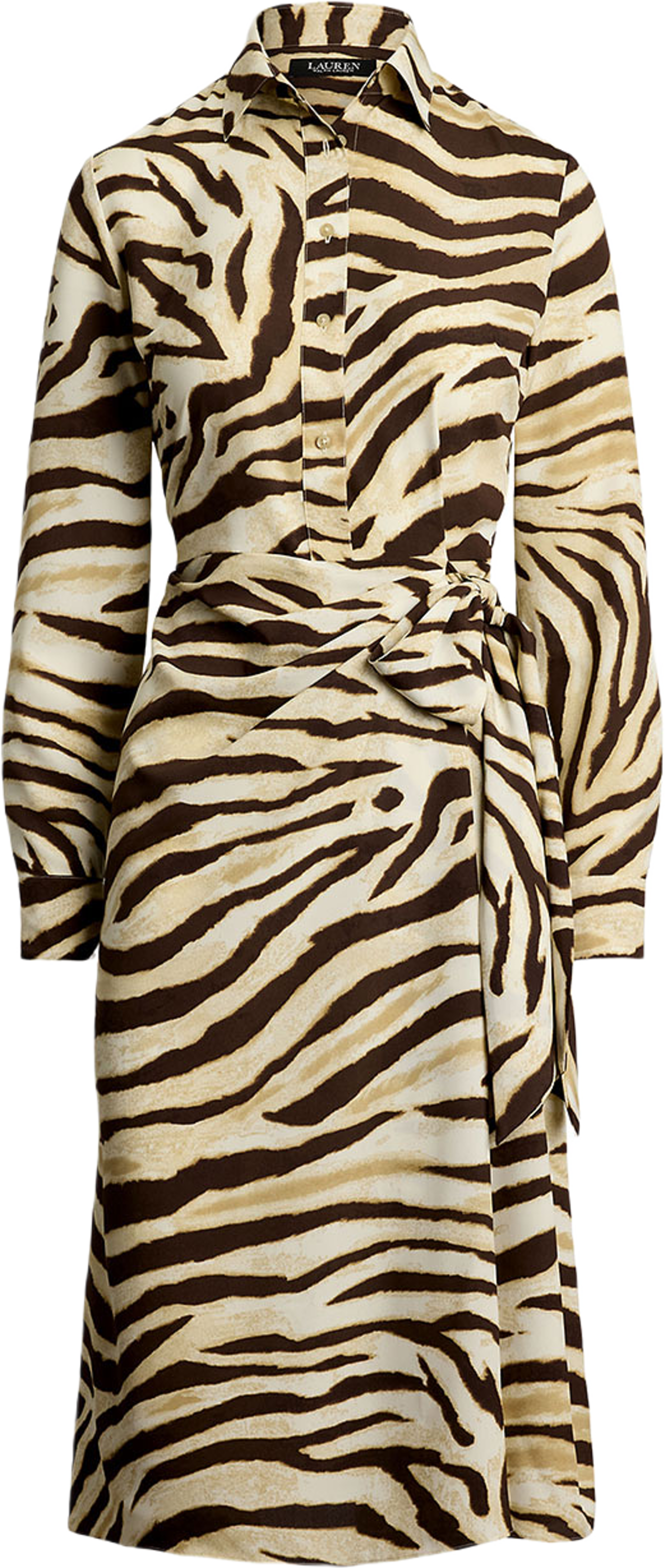 Tie-Front Crepe Shirtdress