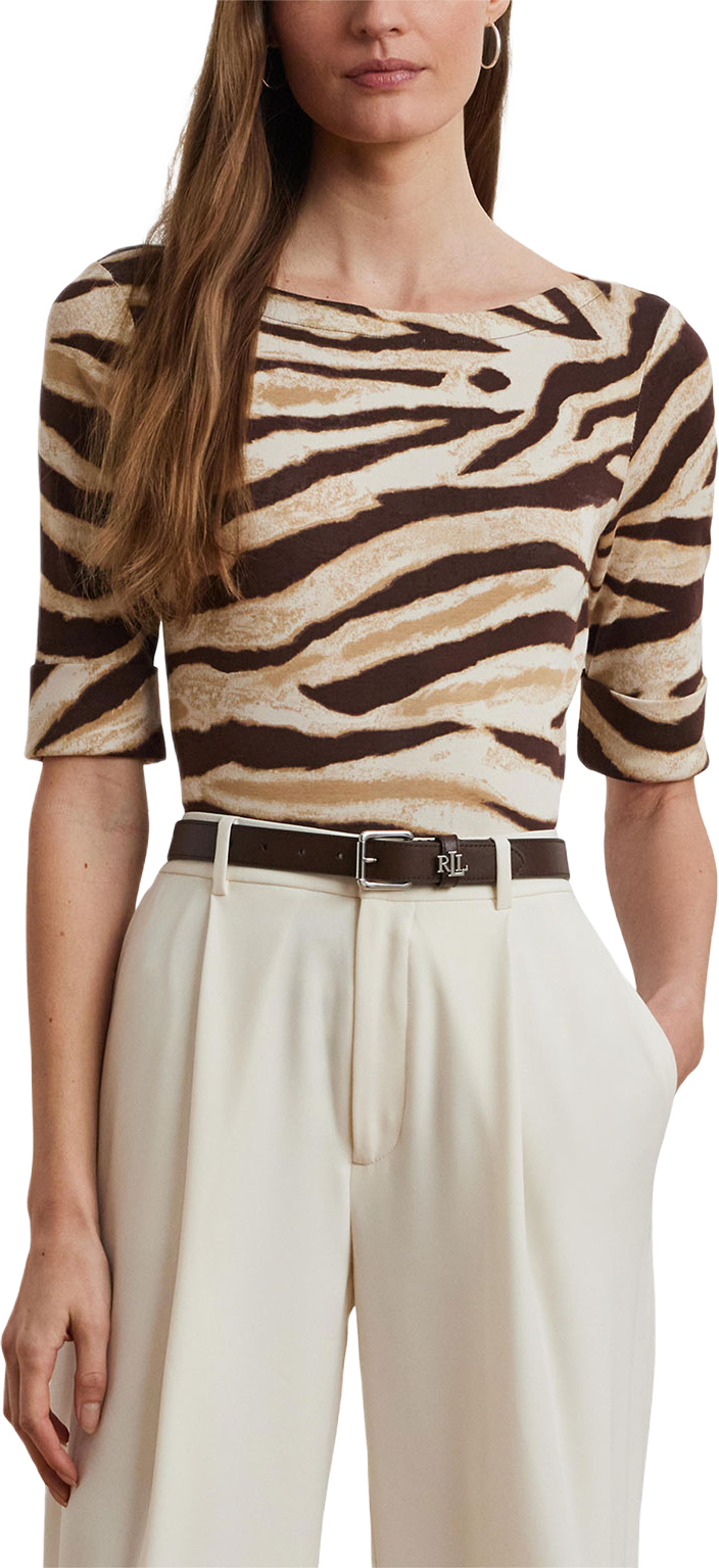Stretch Cotton Boatneck Tee