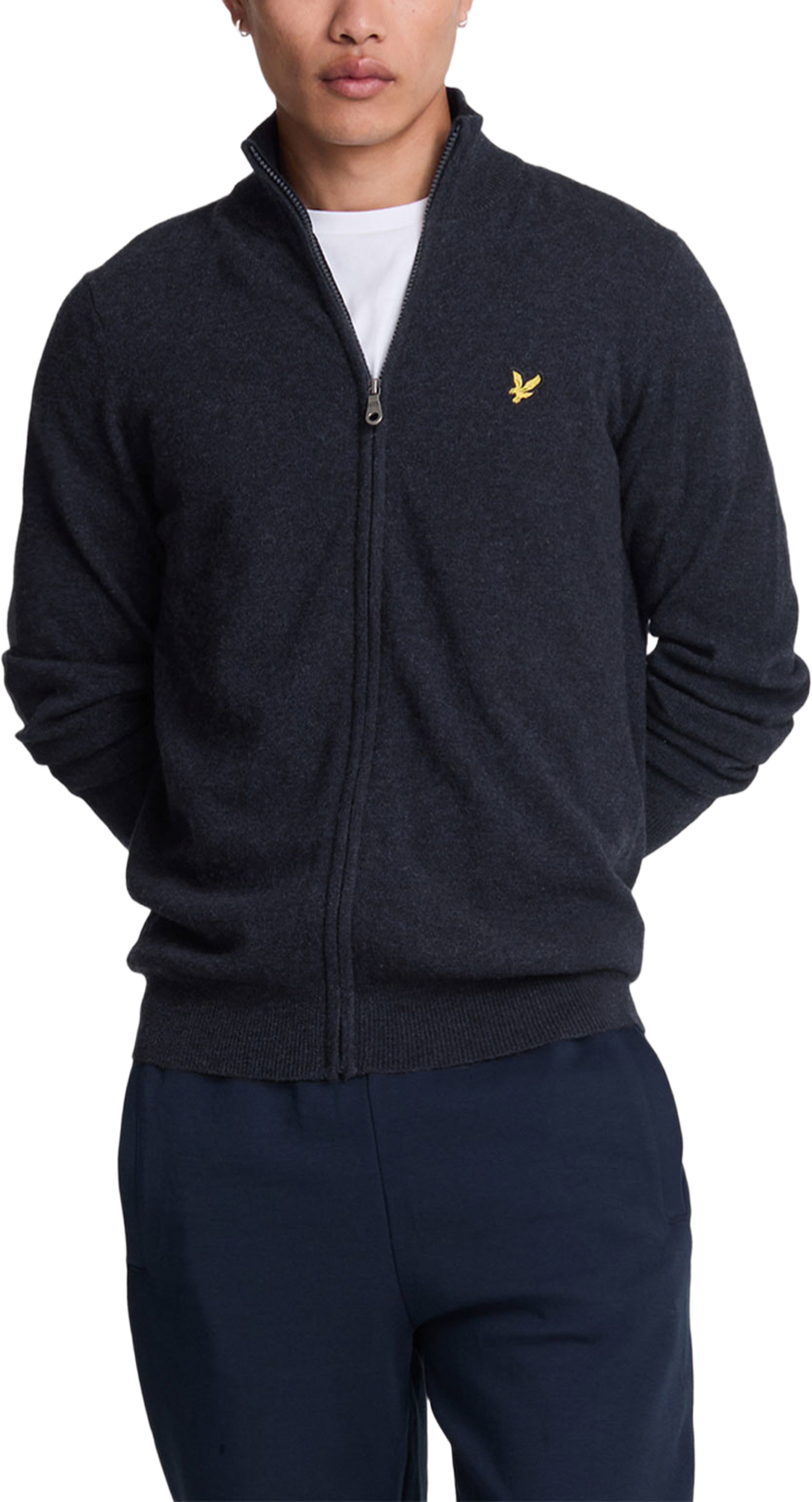 Lambswool Blend Zip Through Cardigan
