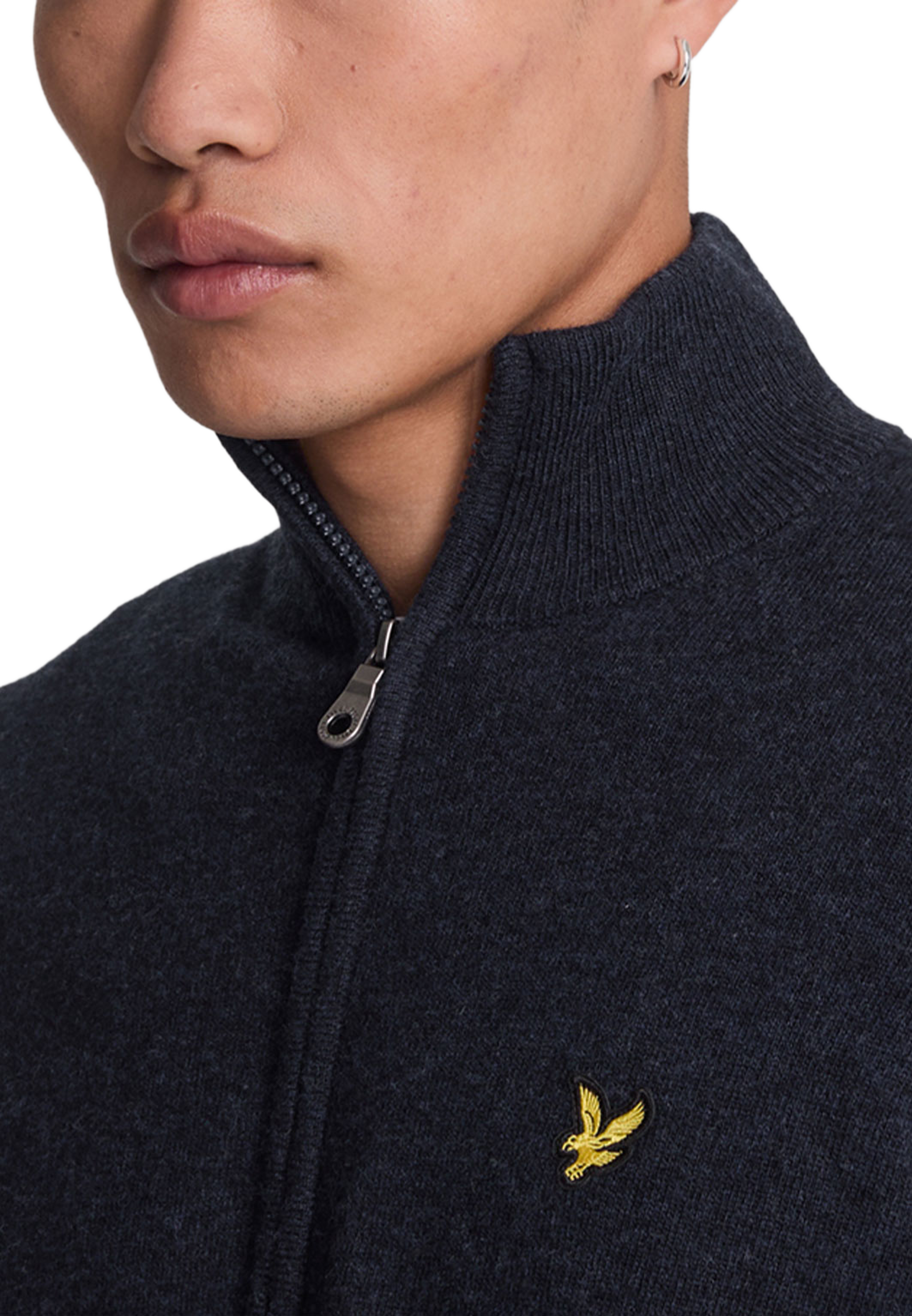 Lambswool Blend Zip Through Cardigan