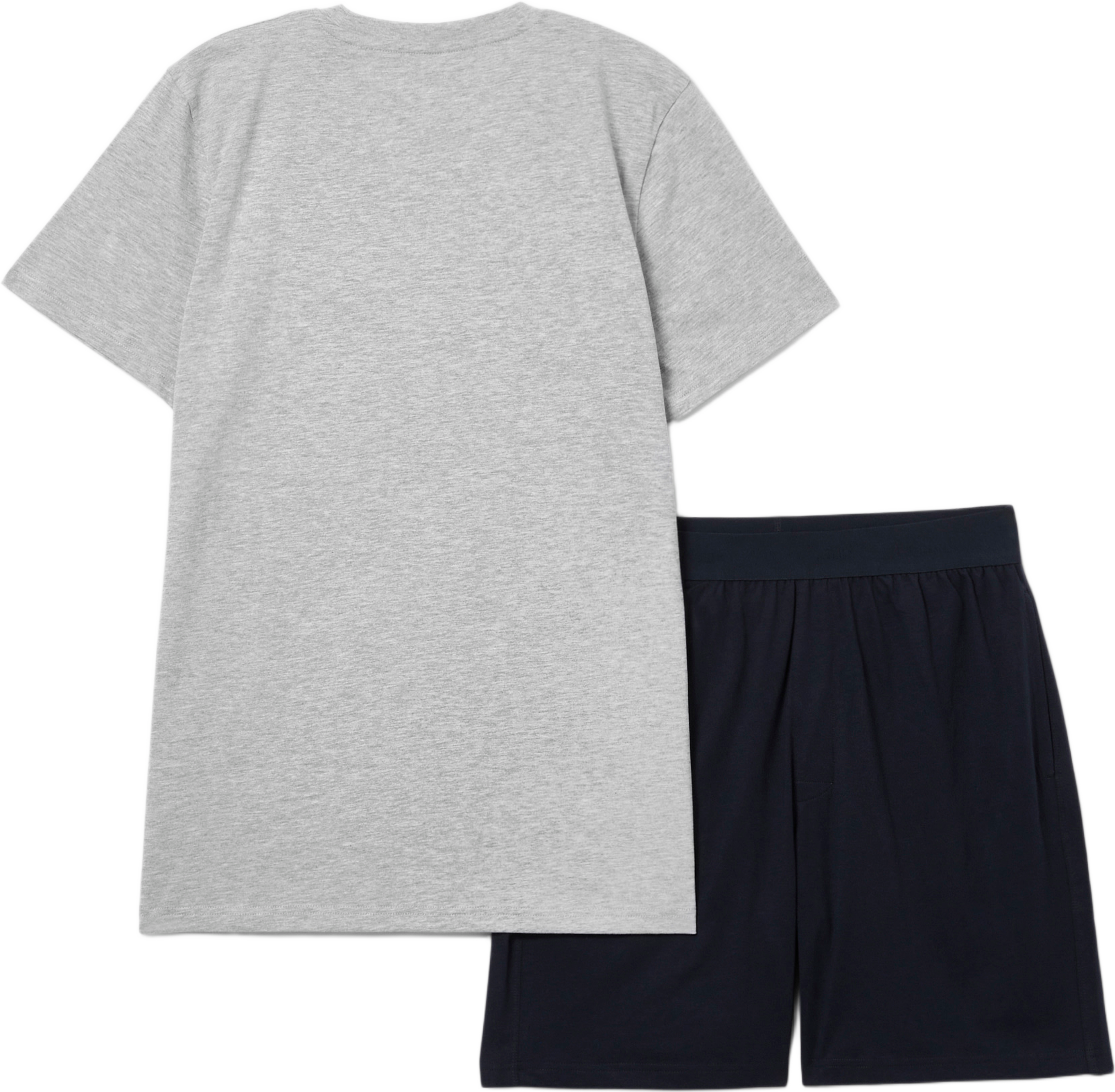 Pyjamasset Shorts, från Resteröds, i färgen Grey Melange/Navy. Klicka för att öppna bilden i stort format